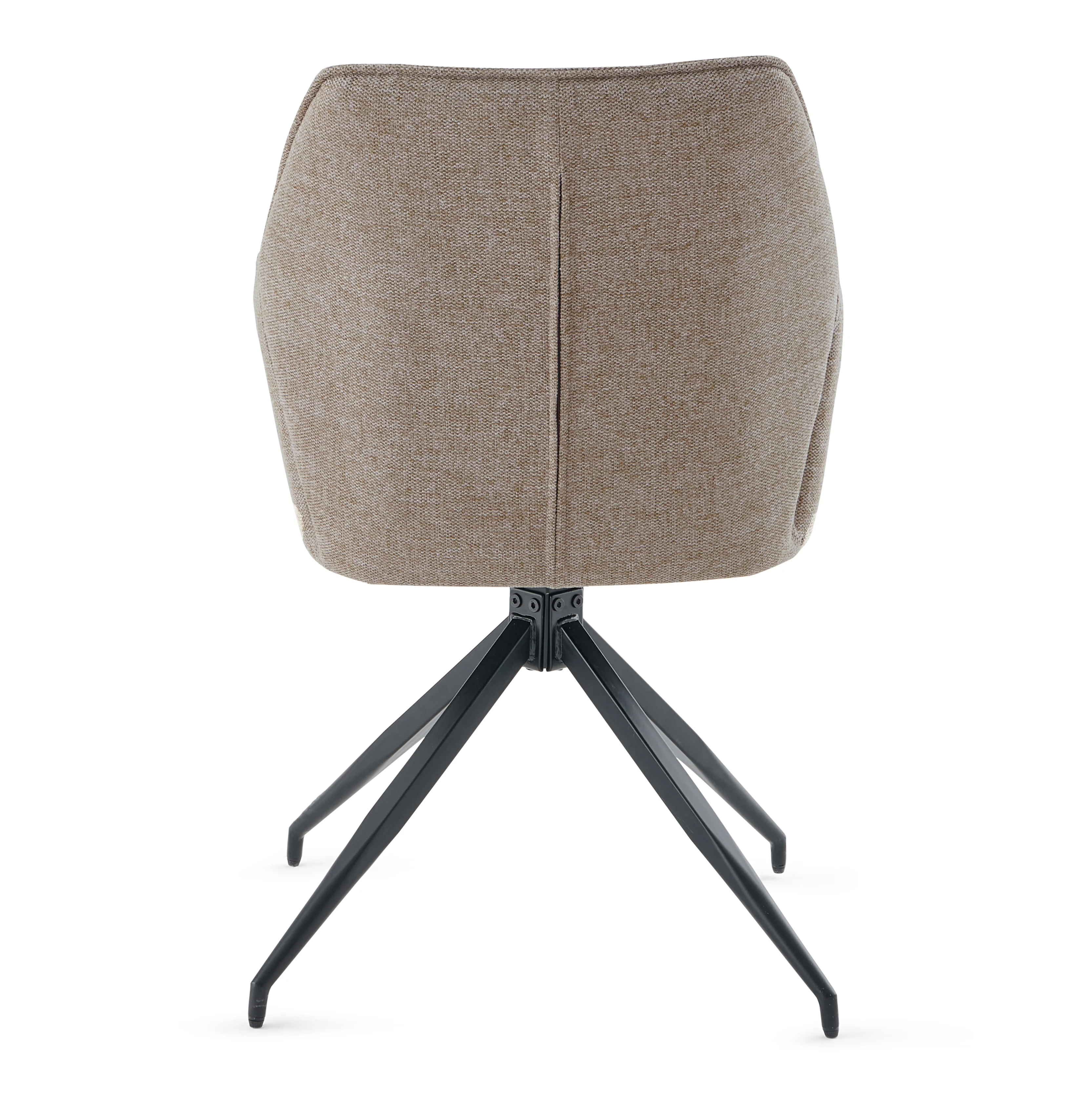 Minna - Chaise de salle à manger en tissu sable avec rotation à 360 degrés - Image 3