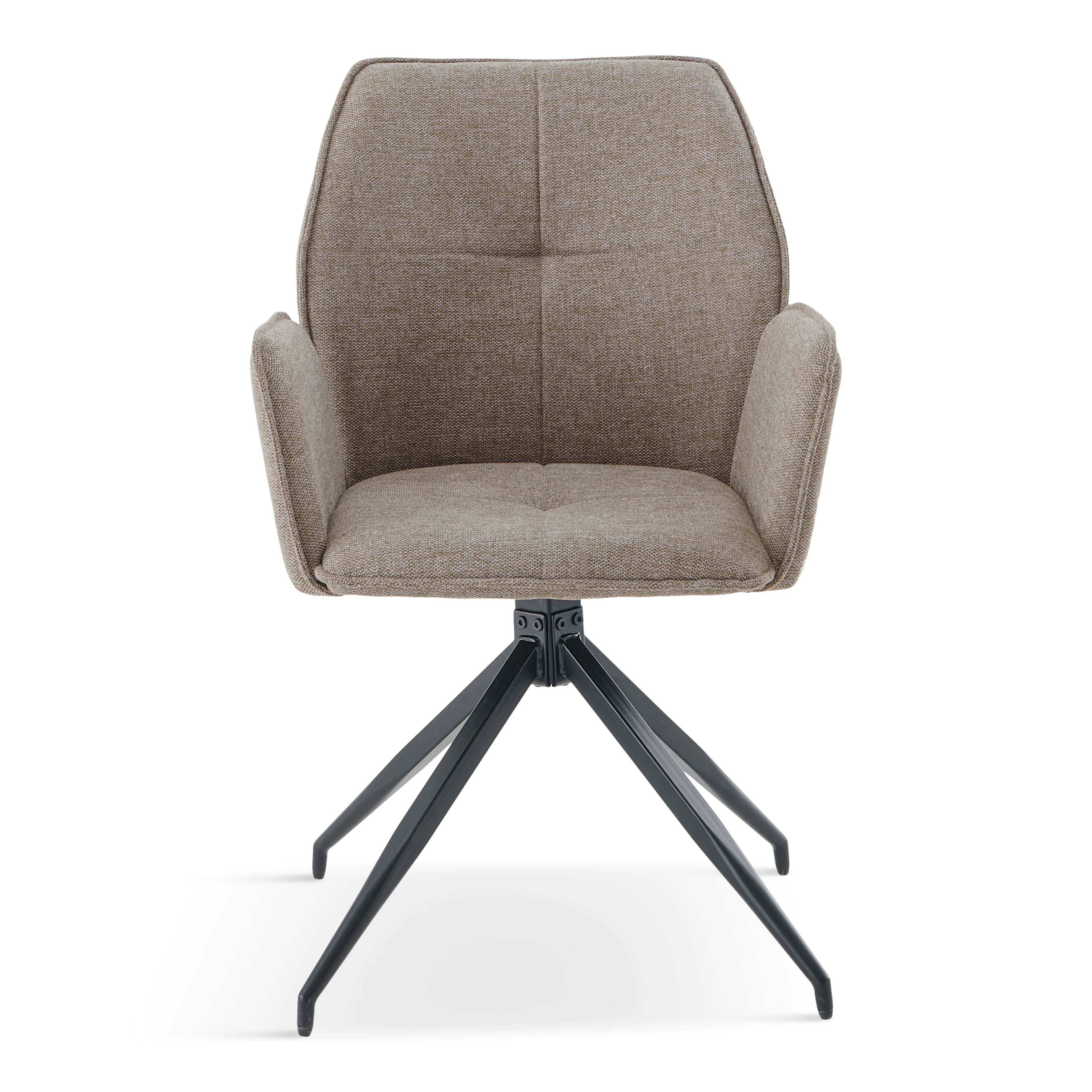 Minna - Chaise de salle à manger en tissu sable avec rotation à 360 degrés - Image 4