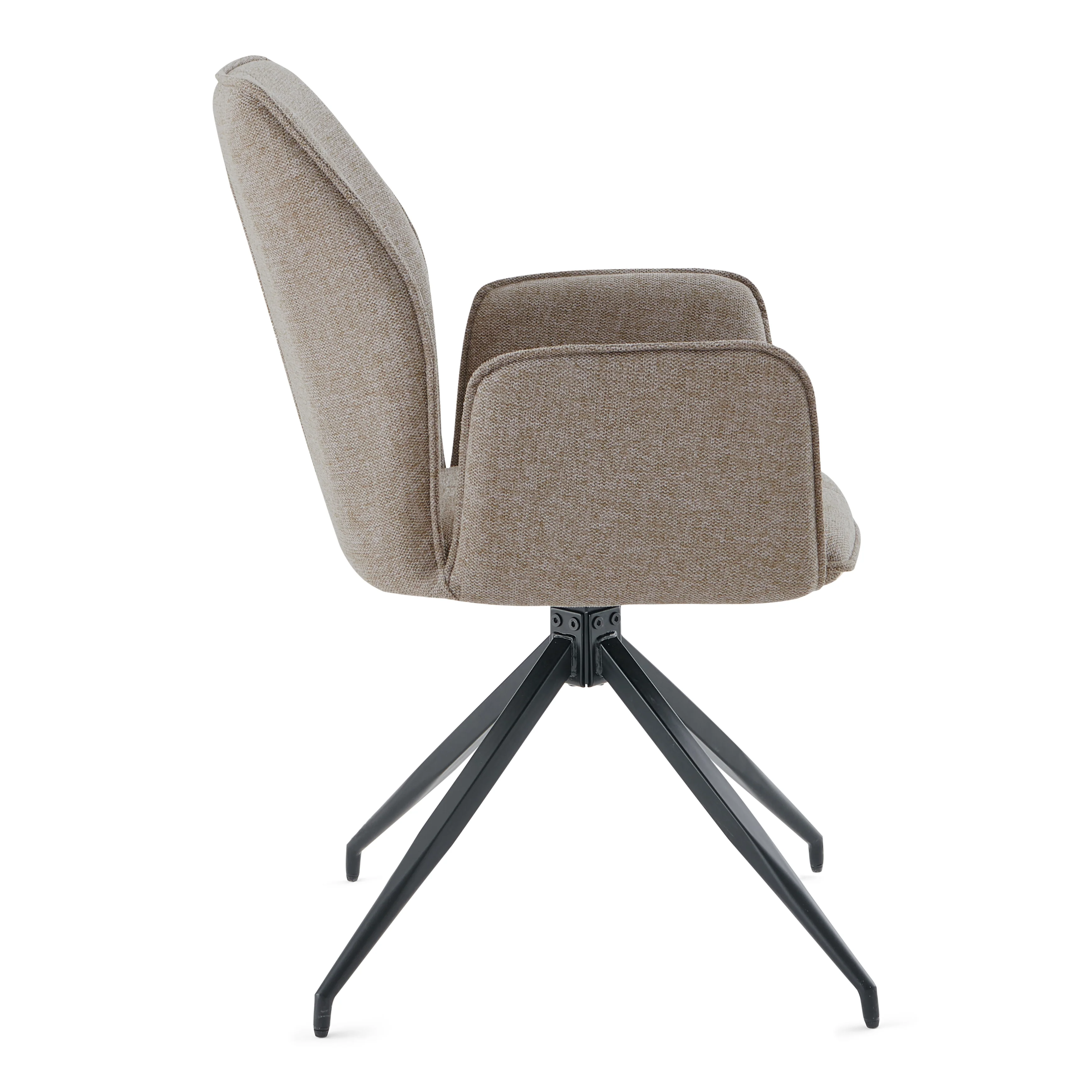 Minna - Chaise de salle à manger en tissu sable avec rotation à 360 degrés - Image 5