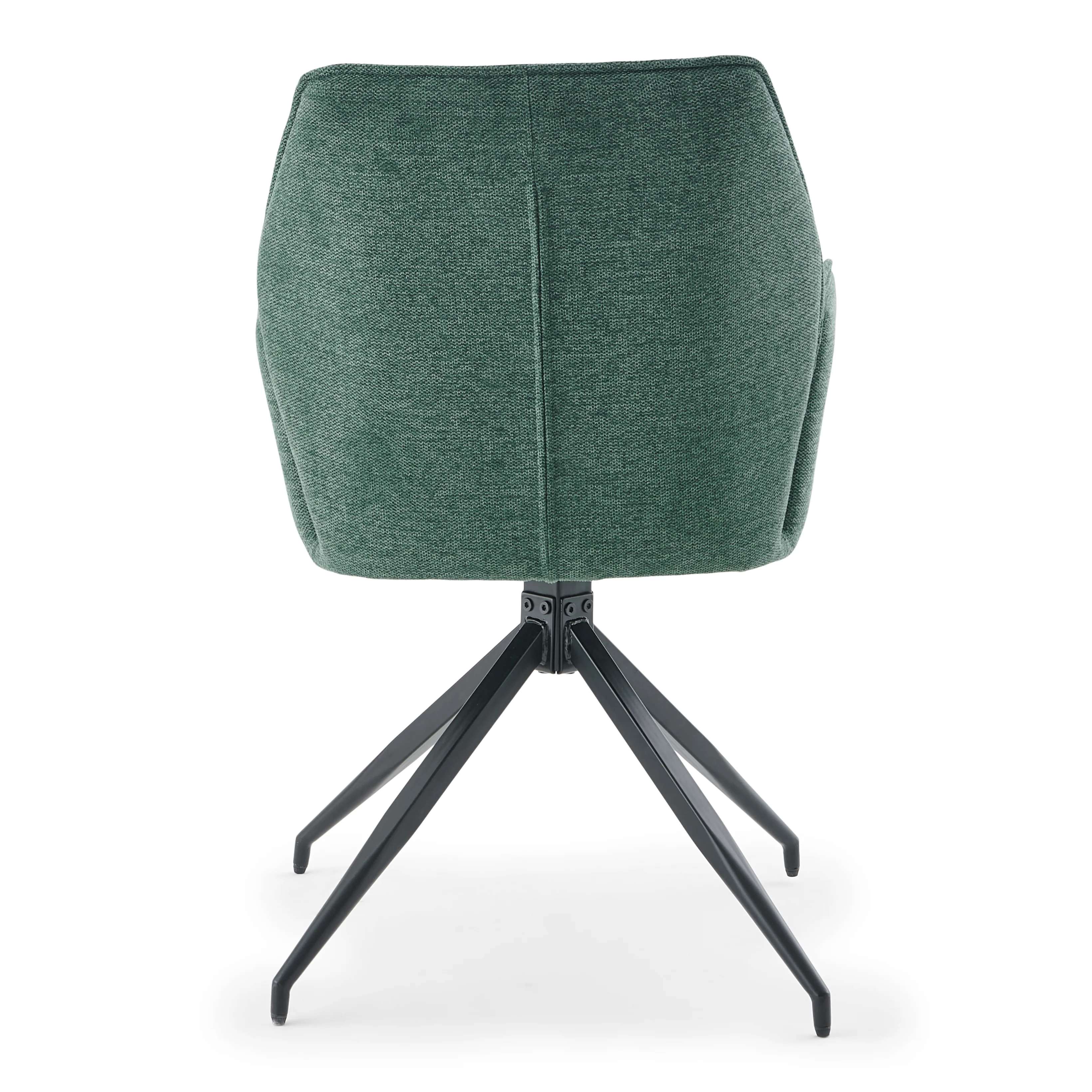 Minna - Chaise de salle à manger en tissu vert avec fonction pivotante à 360 degrés - Image 3