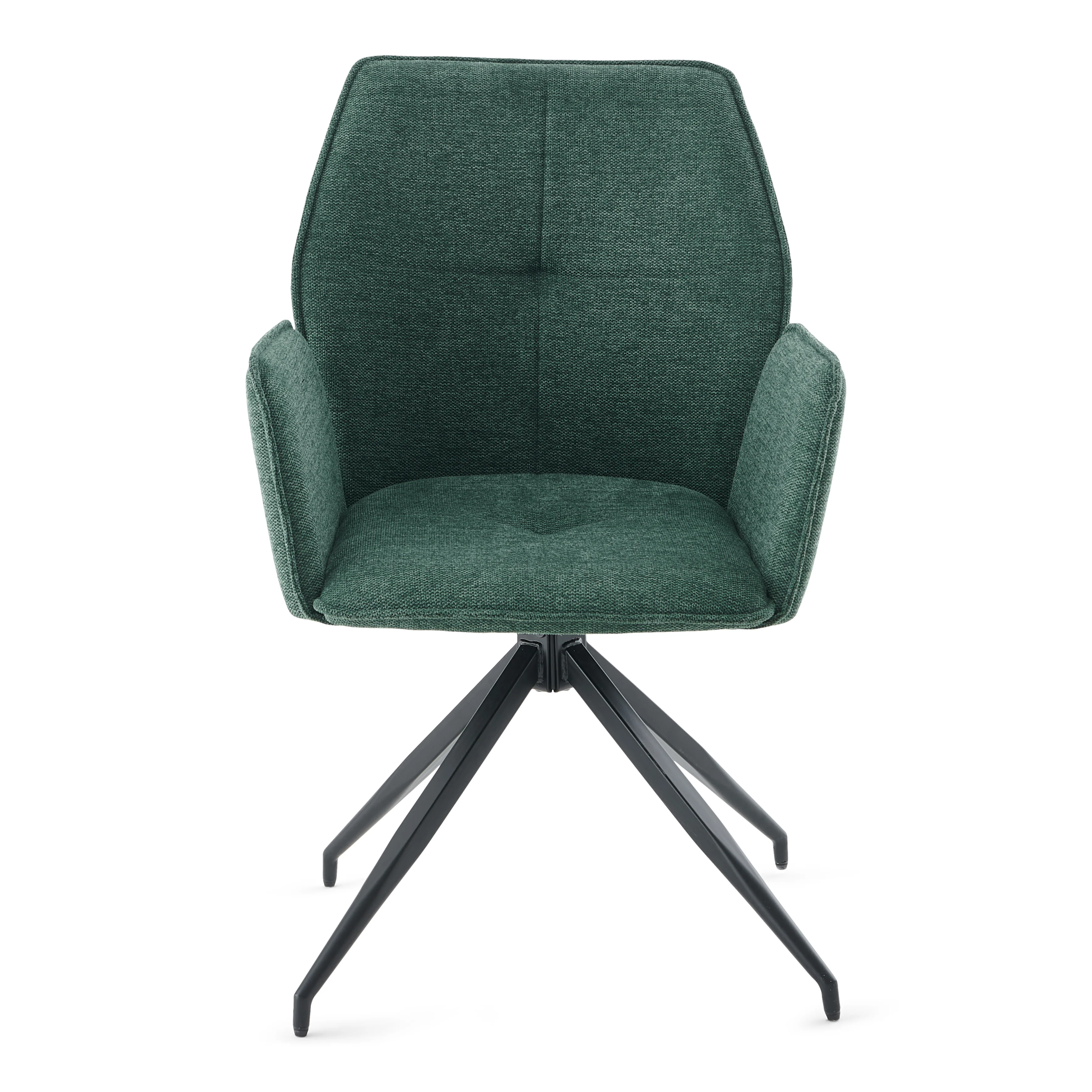 Minna - Chaise de salle à manger en tissu vert avec fonction pivotante à 360 degrés - Image 4