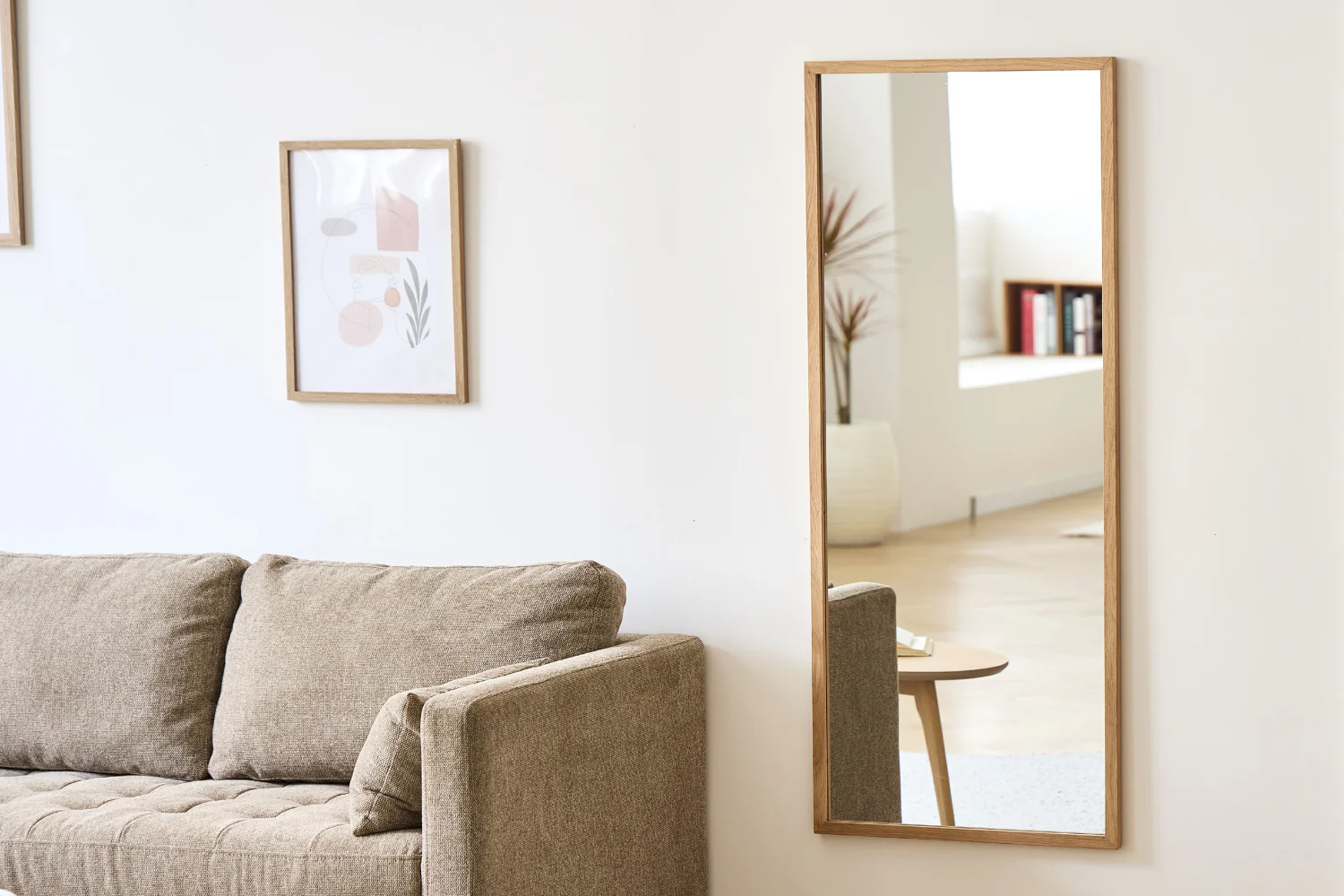 Miroir Elvira 120x50 cm avec cadre en bois de chêne - Image 4
