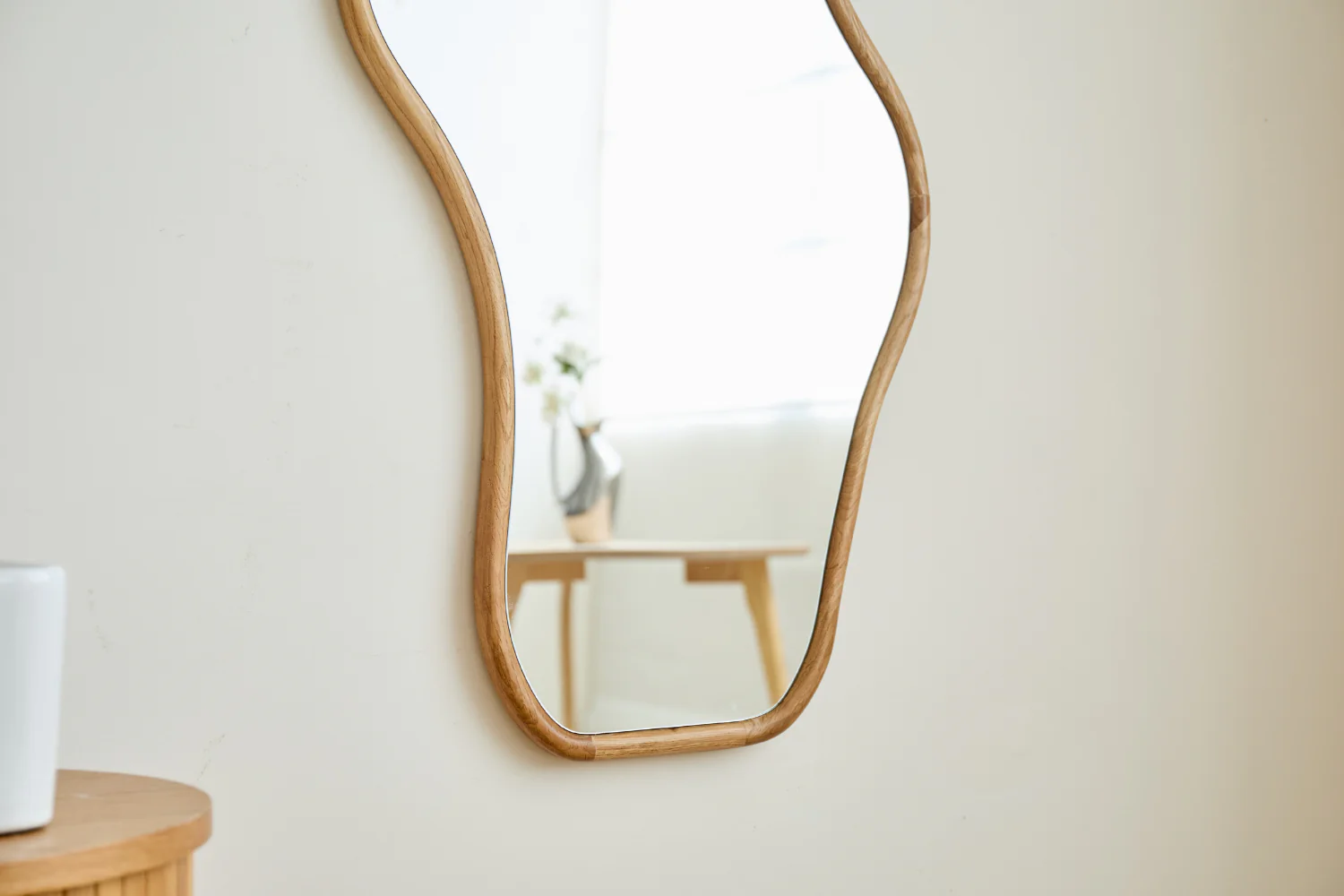 Miroir organique Angela avec cadre en bois de chêne 100x50 cm - Image 6