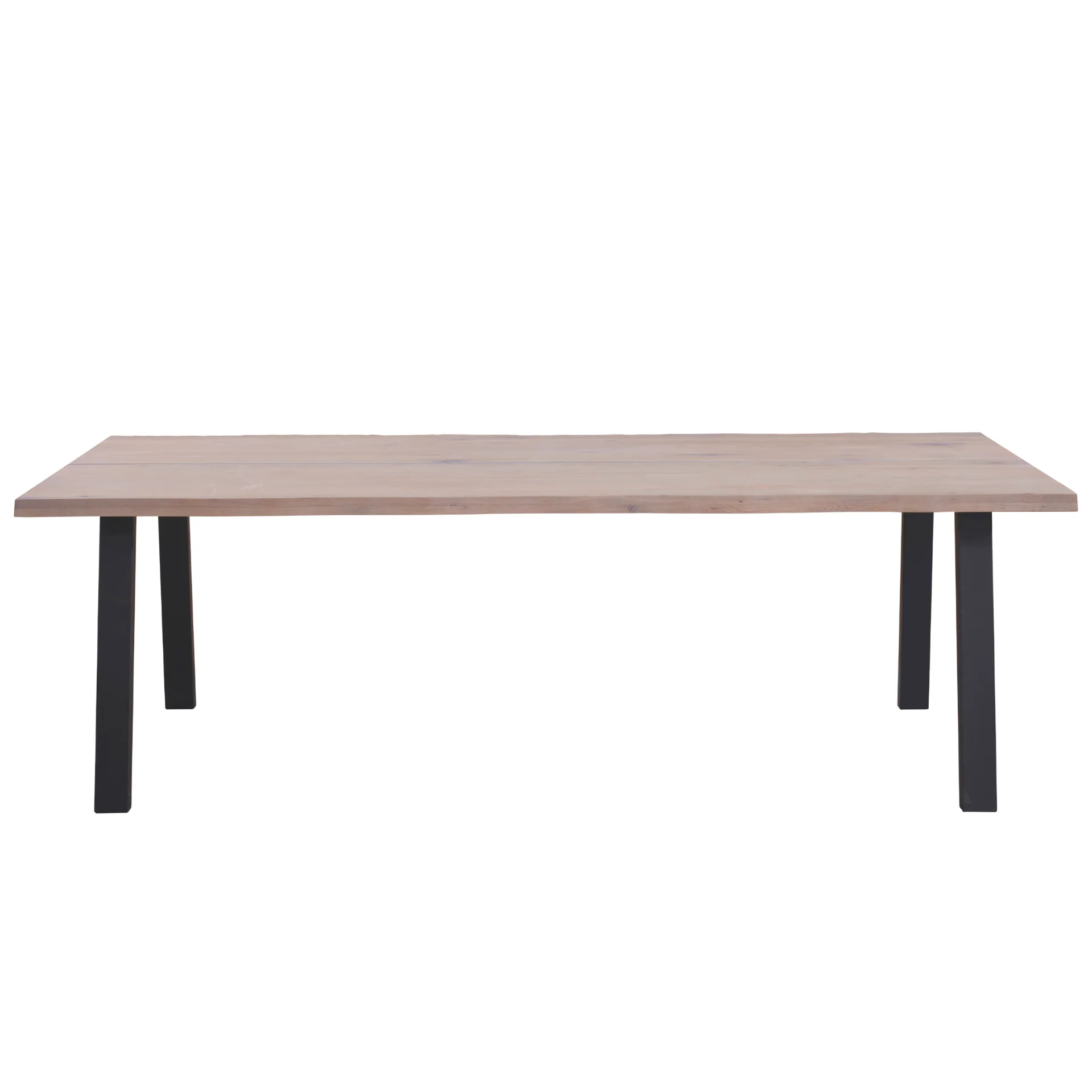 Molly - Table 200 x 95 cm en chêne blanchi huilé avec pieds en A (Préparé pour des rallonges) - Image 2