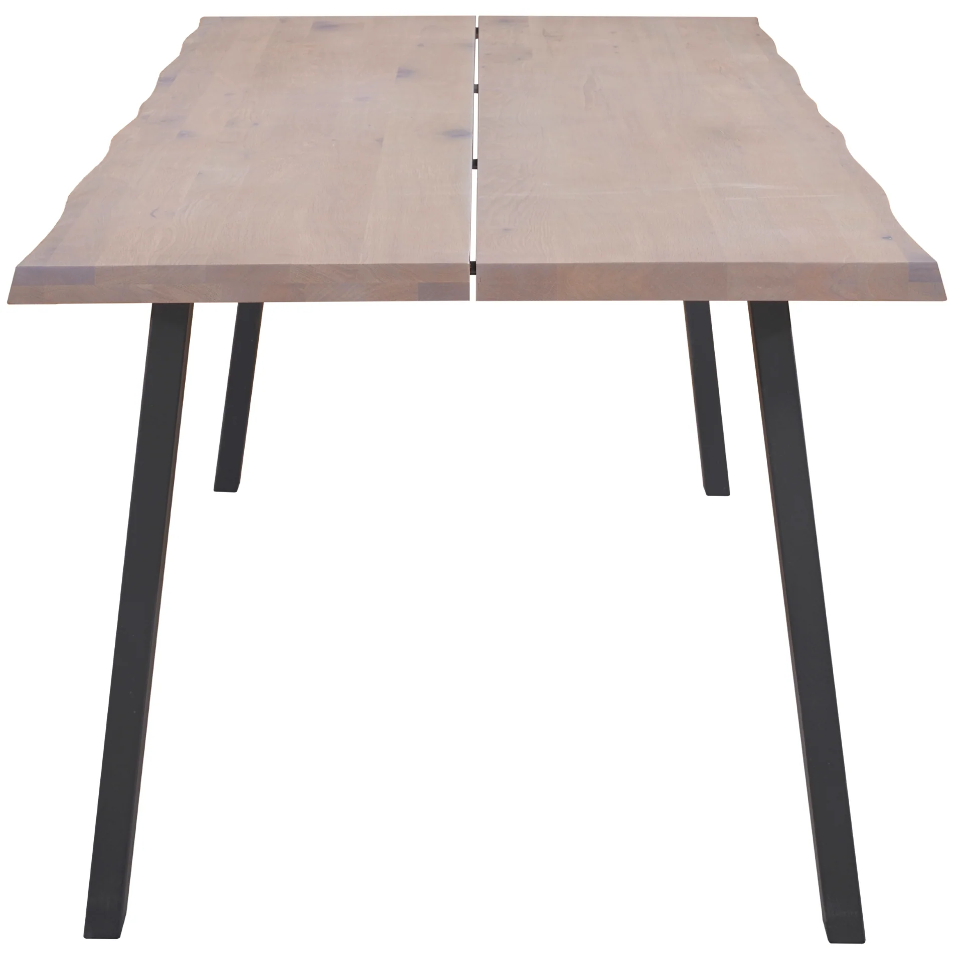 Molly - Table 200 x 95 cm en chêne blanchi huilé avec pieds en A (Préparé pour des rallonges) - Image 3