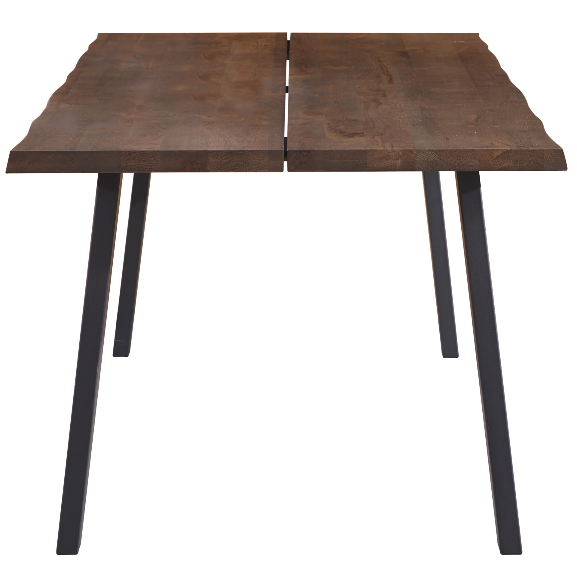 Molly - Table de salle à manger 200 x 95 cm en chêne fumé avec pieds en A (Préparé pour des rallonges) - Image 4