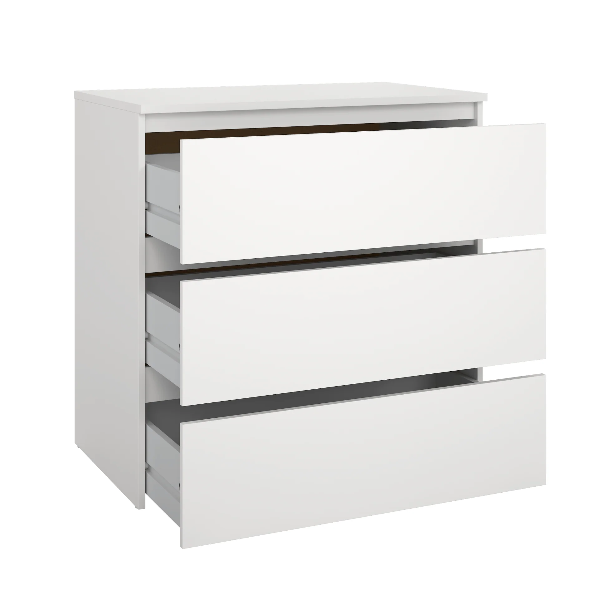 Maise commode 70x70x41 cm avec 3 tiroirs en blanc - Image 4