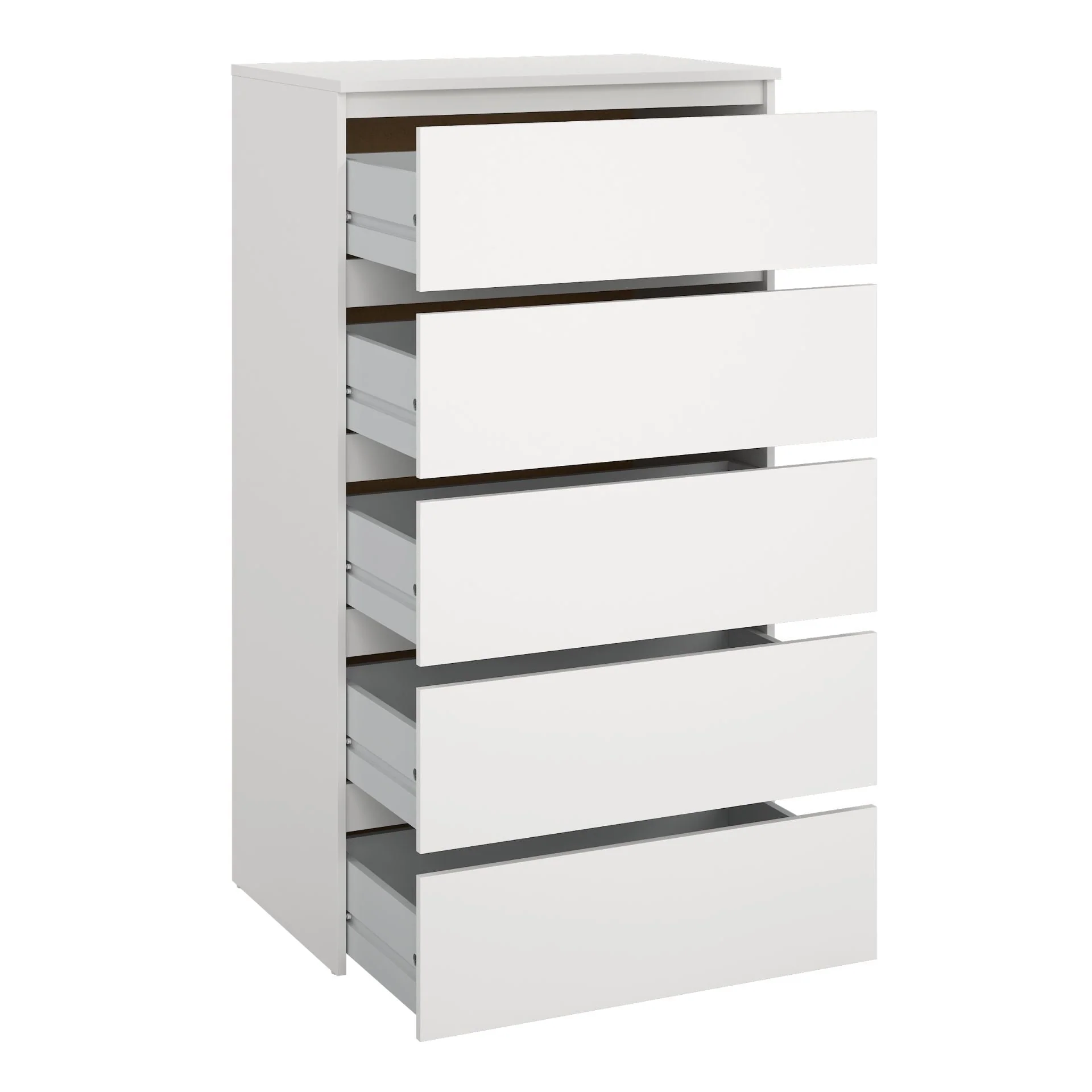 Maise Commode H:114 x L:65 x P:41 cm avec 5 tiroirs en blanc - Image 3