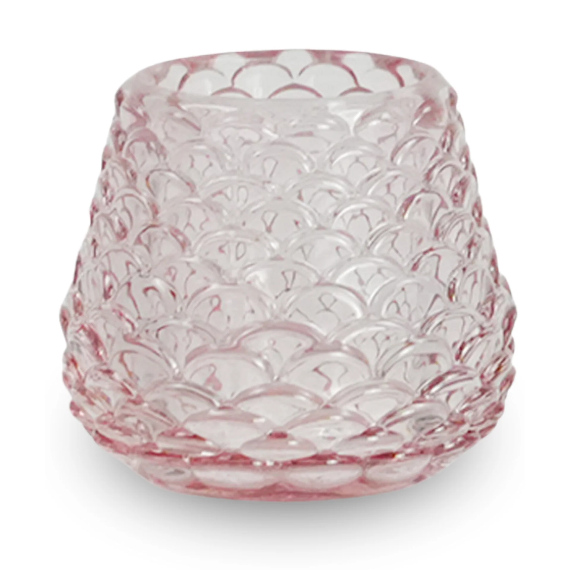 Naja porte-bougie en verre rose 7 cm