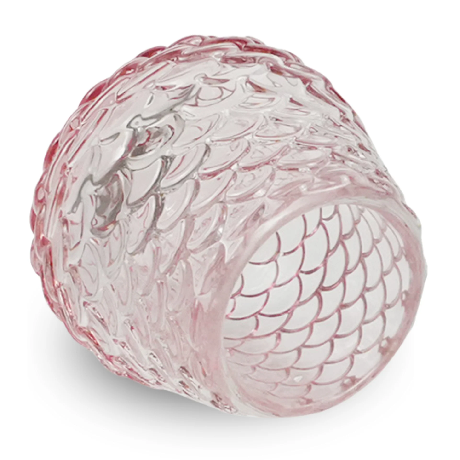 Naja porte-bougie en verre rose 7 cm - Image 2