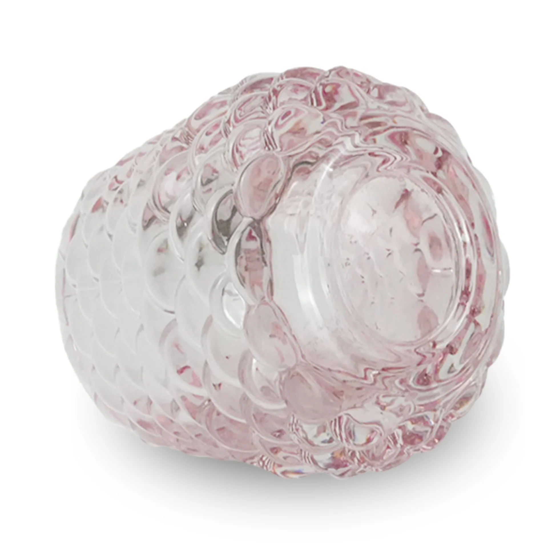 Naja porte-bougie en verre rose 7 cm - Image 3