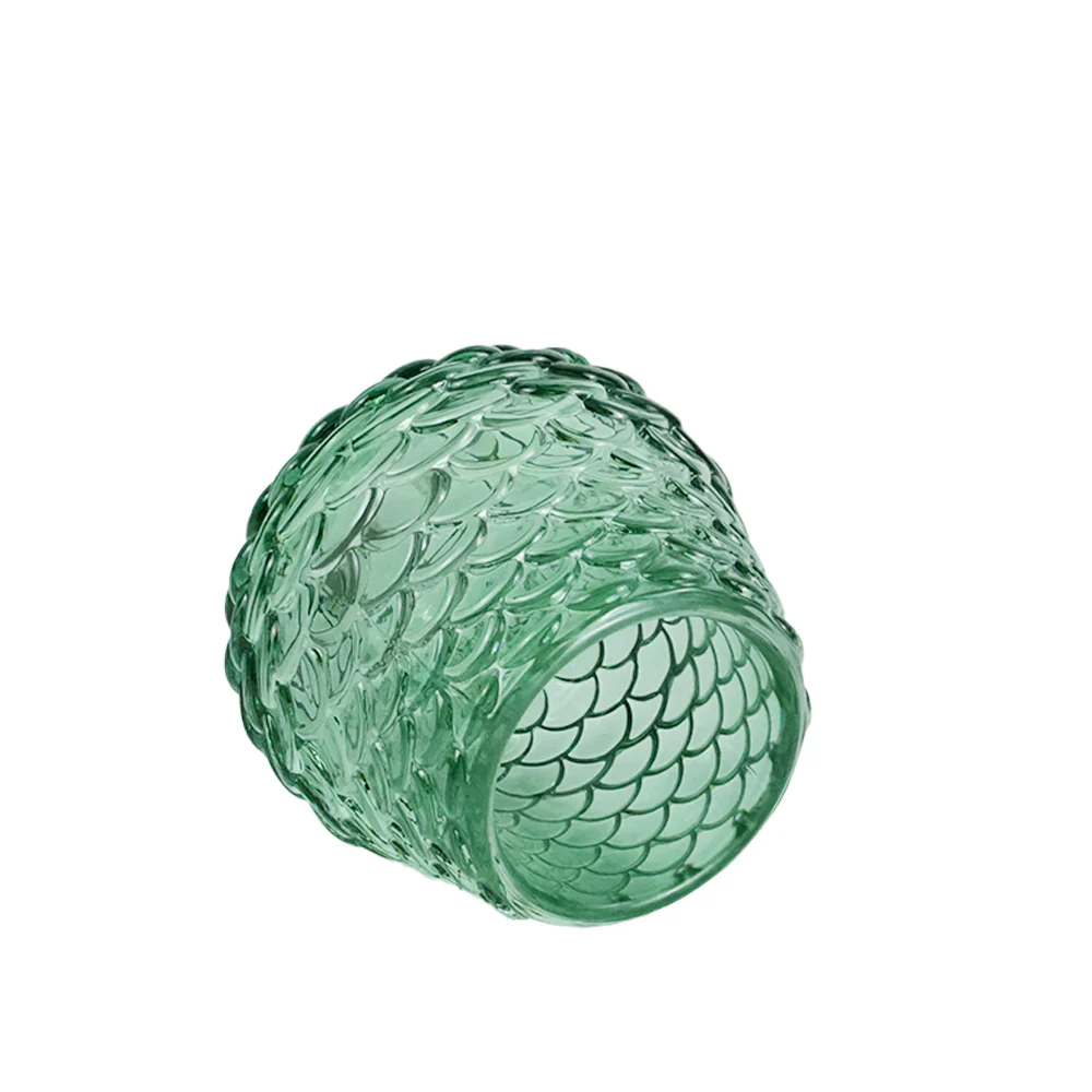 Naja porte-bougie en verre vert 7 cm - Image 3