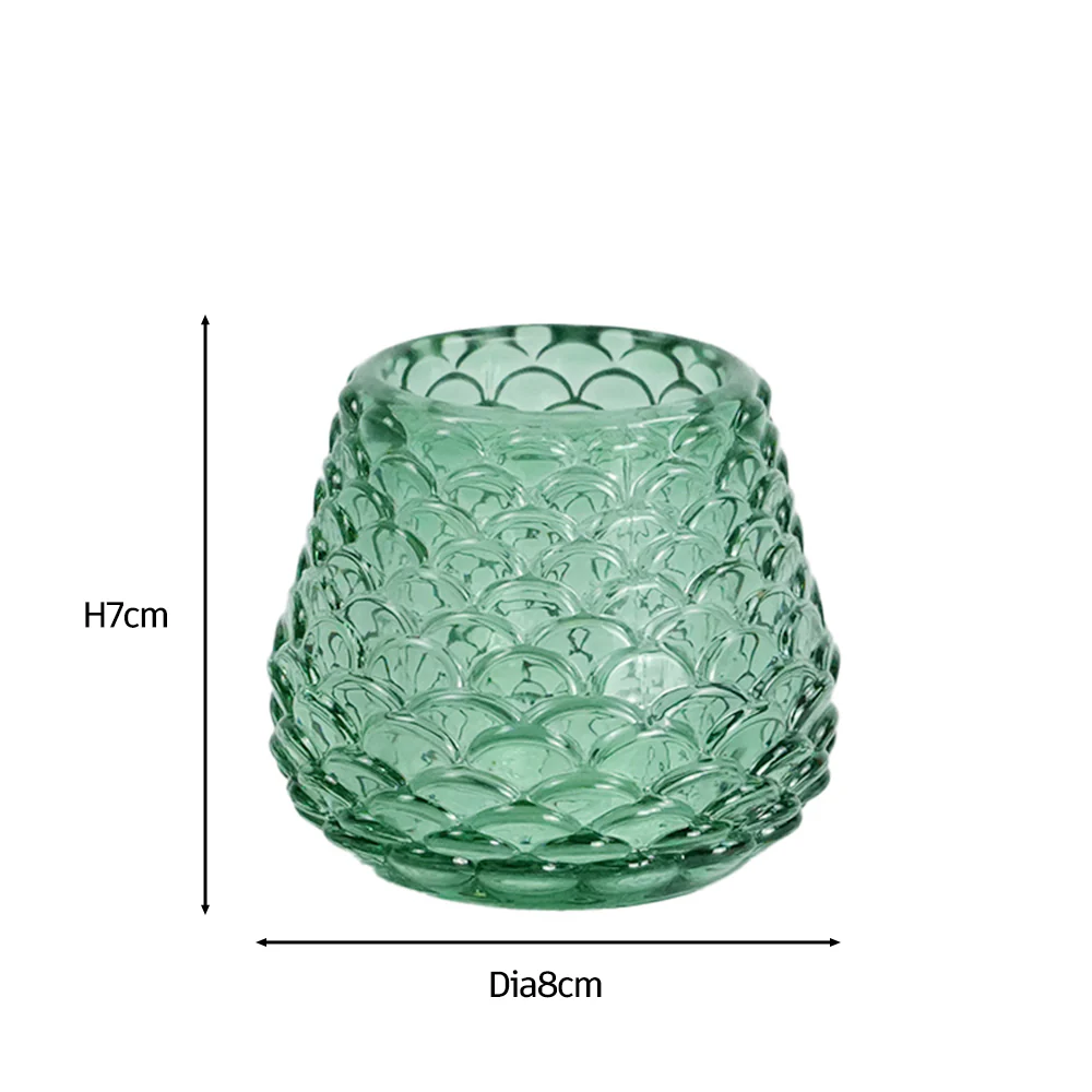 Naja porte-bougie en verre vert 7 cm - Image 4