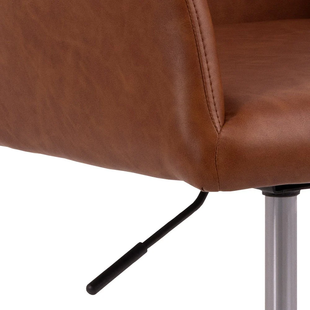 Naya Chaise de bureau avec accoudoirs et pivotante en marron - Image 5