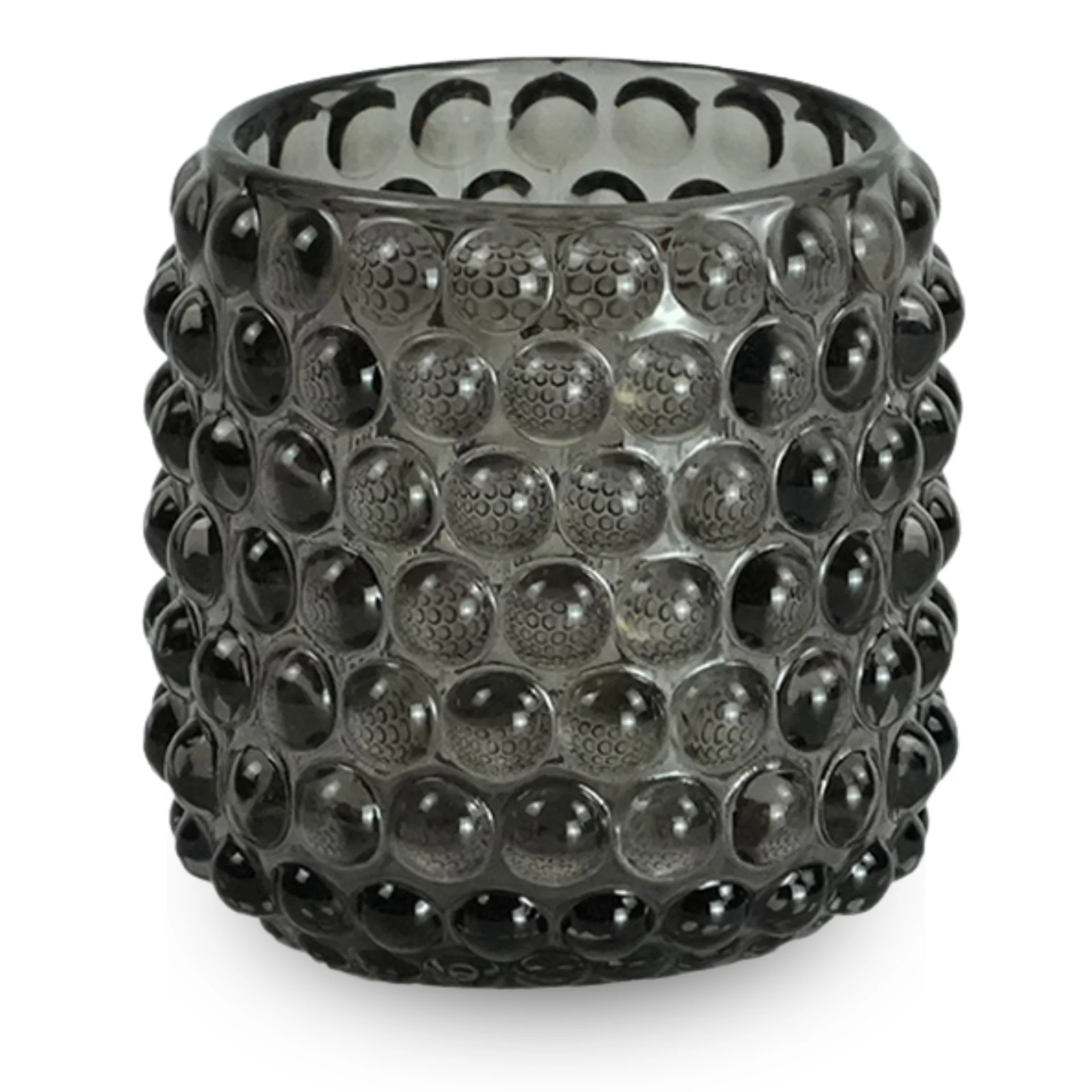 Nelly bougeoir en verre gris 8,5 cm