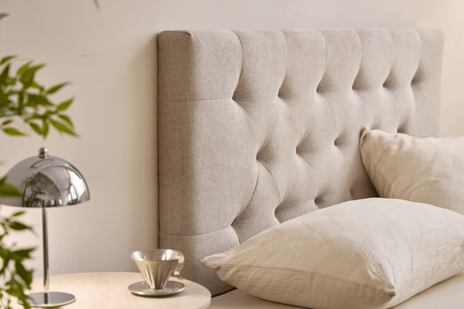 Nia Tête de lit 140x63 cm en textile beige - Image 9