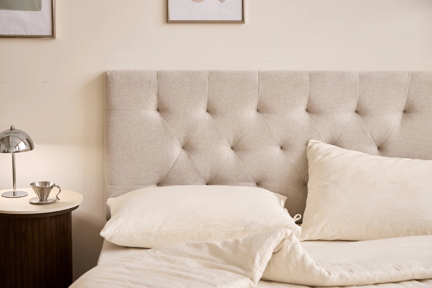 Nia Tête de lit 180x63 cm en textile beige - Image 5