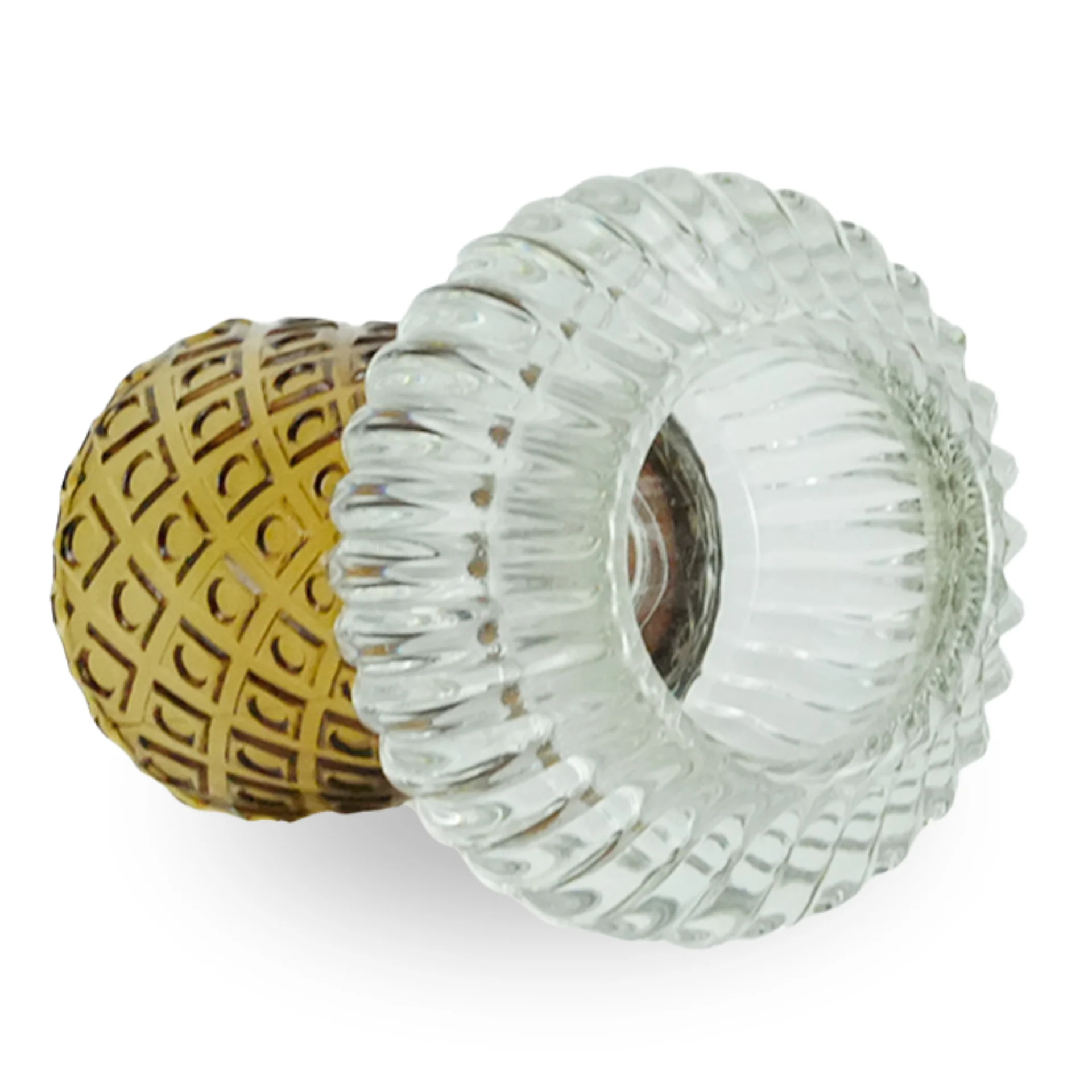 Nori porte-bougie en verre amber/gris 13,5 cm - Image 3