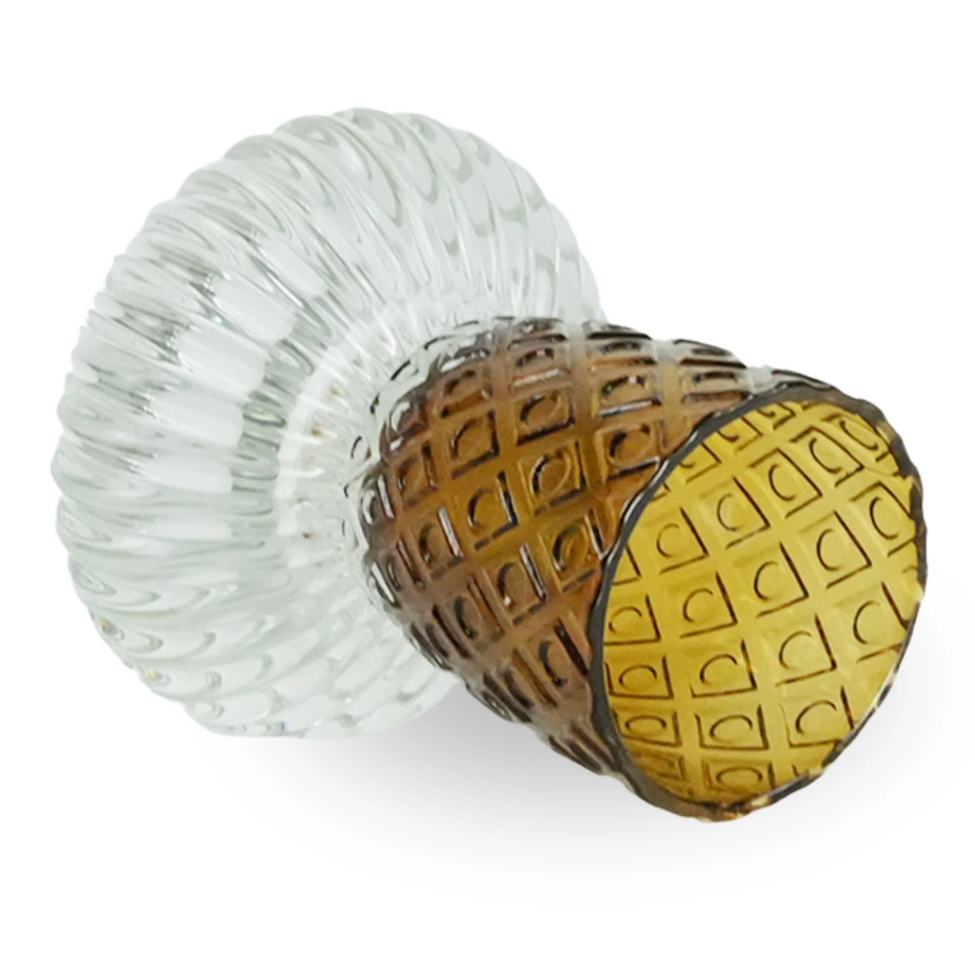 Nori porte-bougie en verre amber/gris 13,5 cm - Image 4