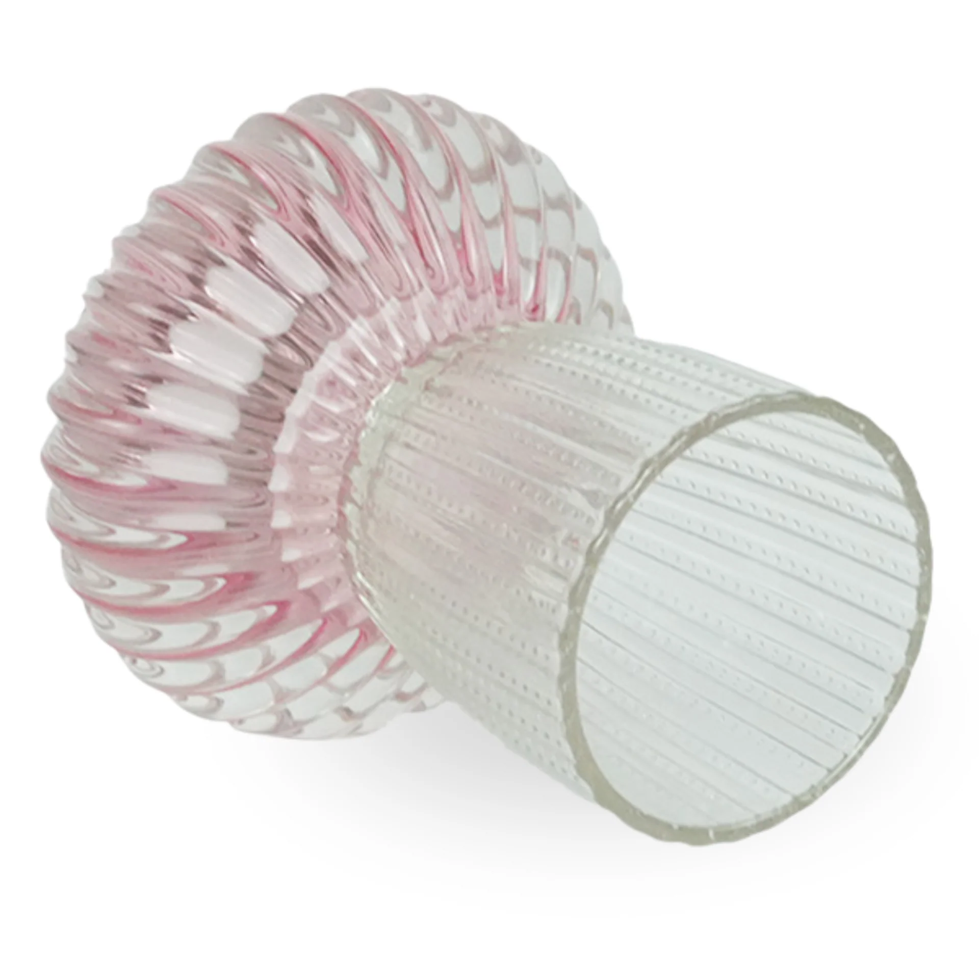 Nori porte-bougie en verre rose/clair 13,5 cm - Image 3