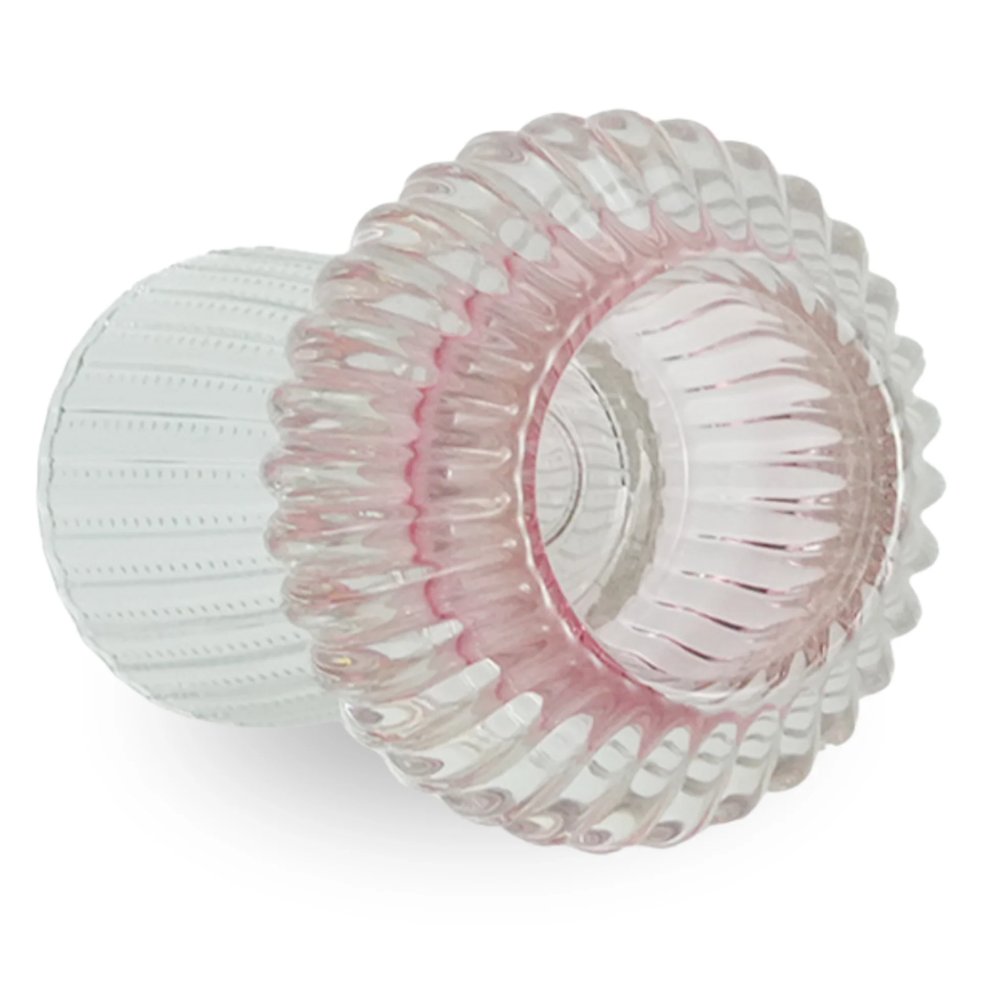 Nori porte-bougie en verre rose/clair 13,5 cm - Image 4
