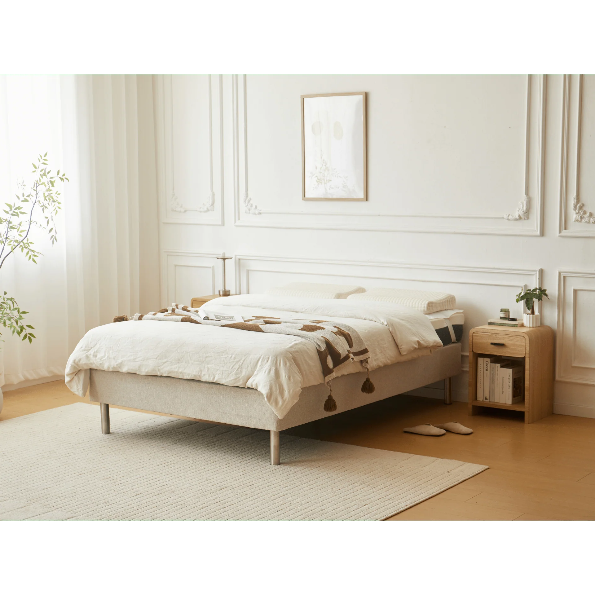 Oliver lit sommier tapissier en beige 140x200 cm - Image 2