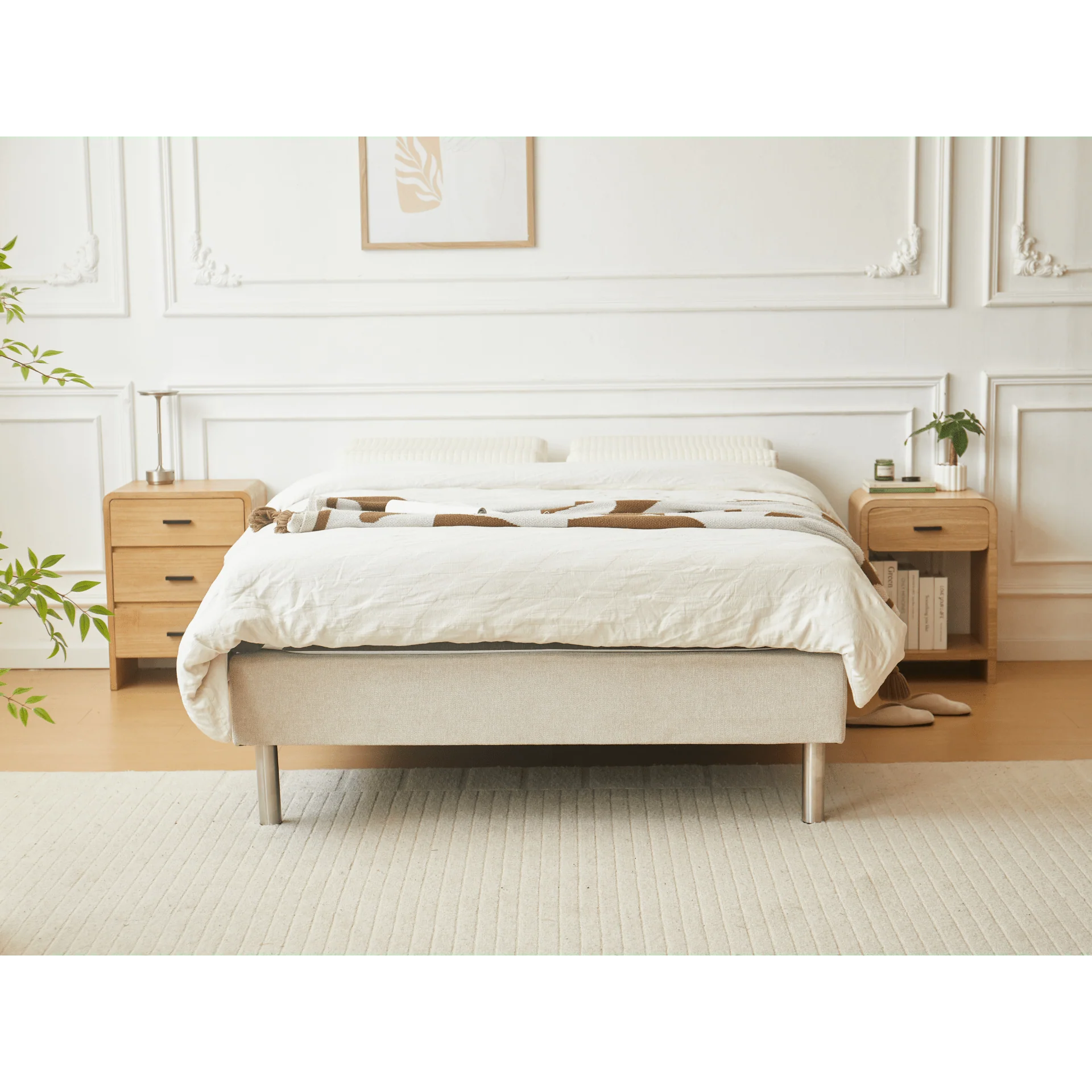 Oliver lit sommier tapissier en beige 140x200 cm - Image 3