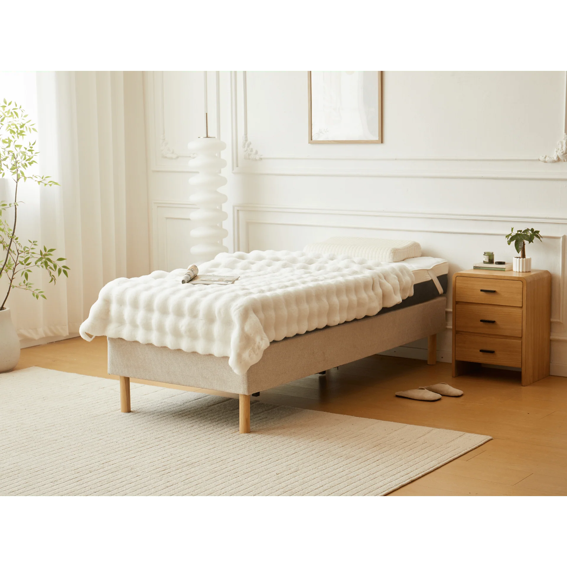 Oliver lit sommier tapissier en beige 90x200 cm - Image 2