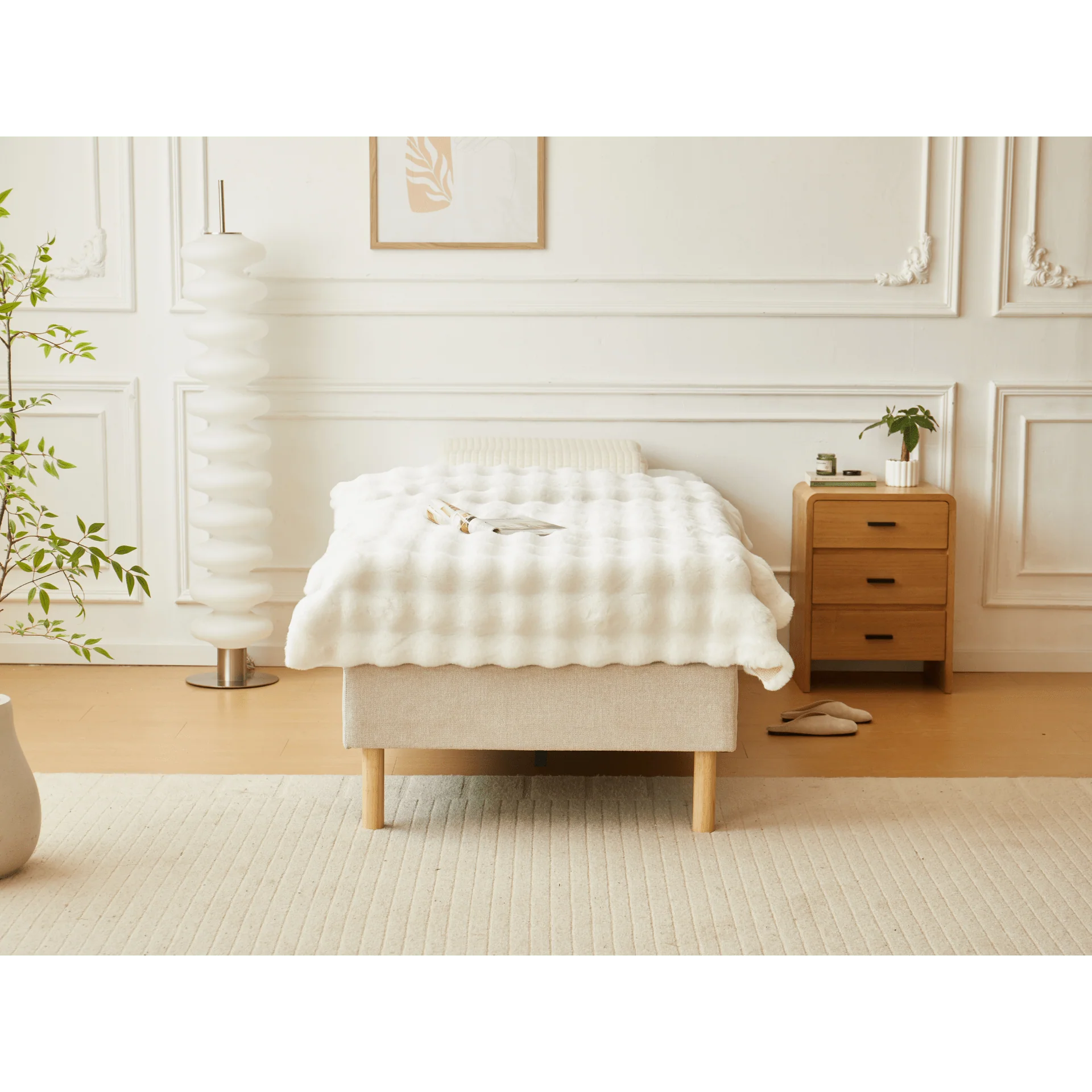 Oliver lit sommier tapissier en beige 90x200 cm - Image 3