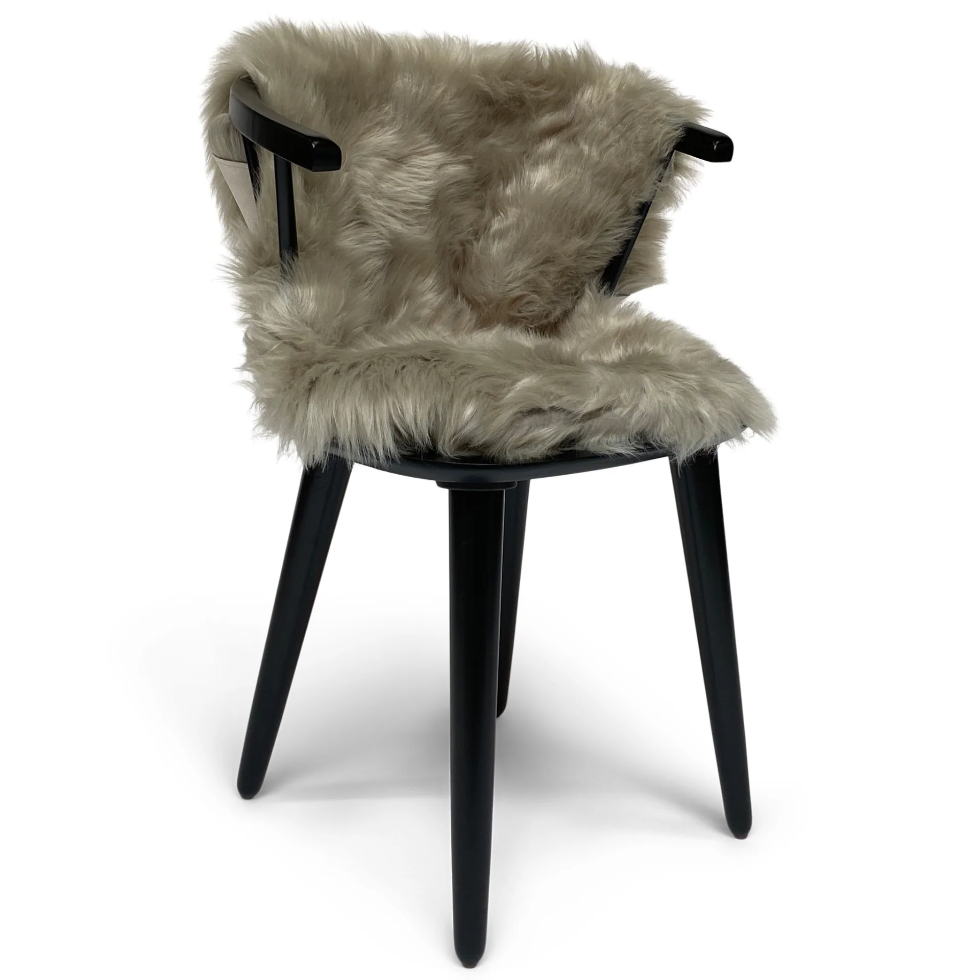 Peau de mouton imitation à poil long gris 65 x 95 cm - Image 6