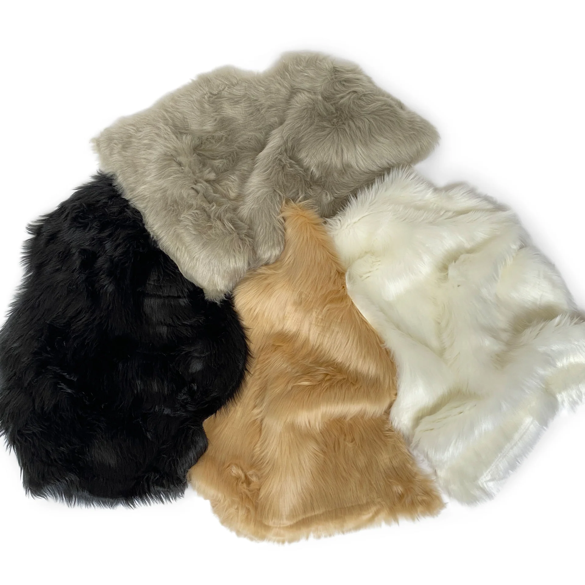 Peau de mouton imitation à poil long gris 65 x 95 cm - Image 7