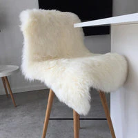 Peau de mouton véritable - Blanc 95x65cm - Image 3
