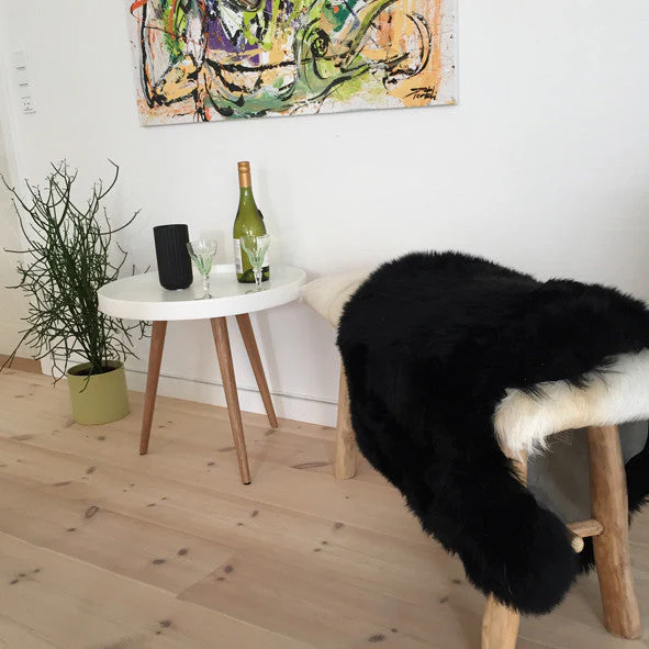 Peau de mouton véritable - Noir 95x65cm - Image 3