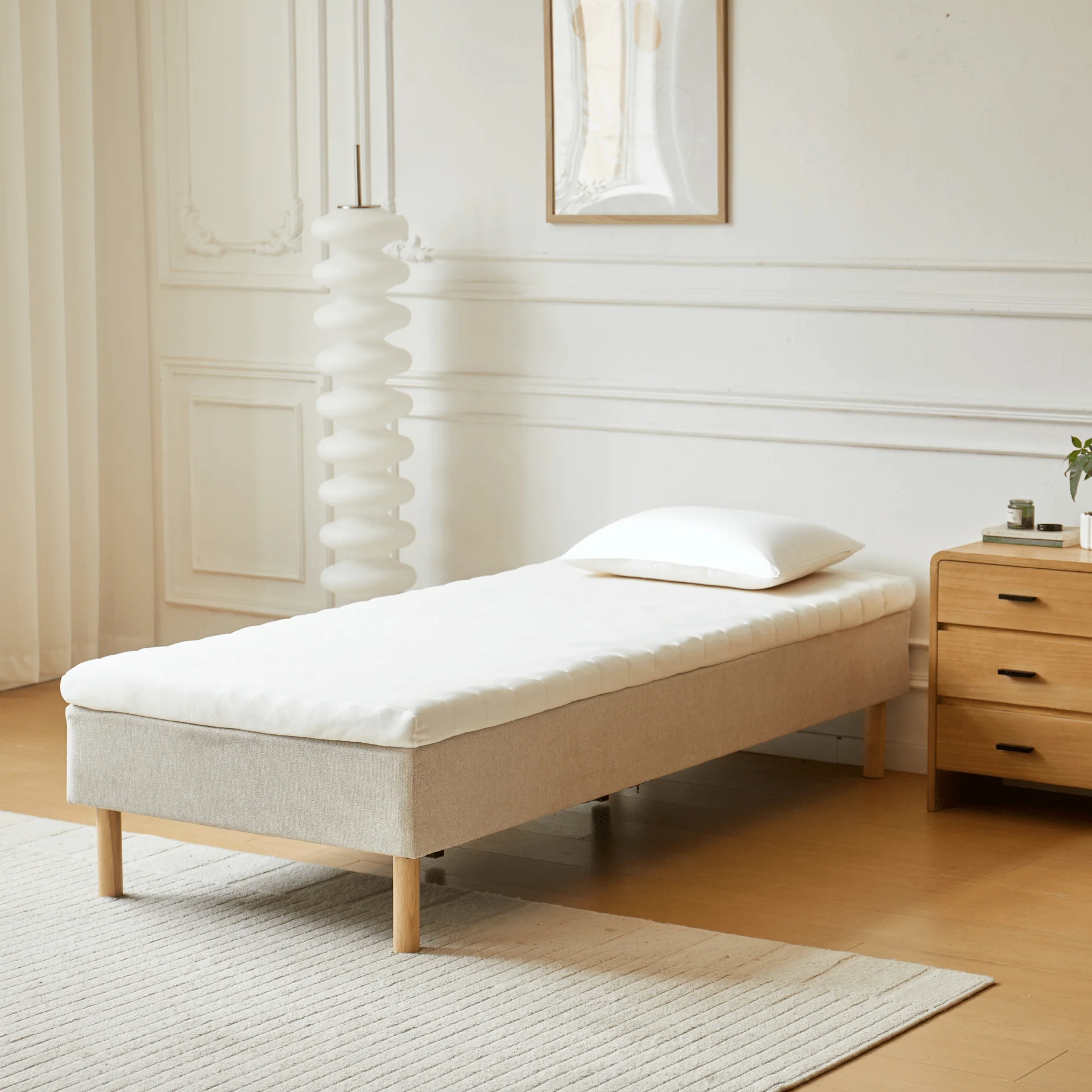 Premium Aksel surmatelas blanc en mousse à mémoire de forme 90x200x7 cm - Image 4