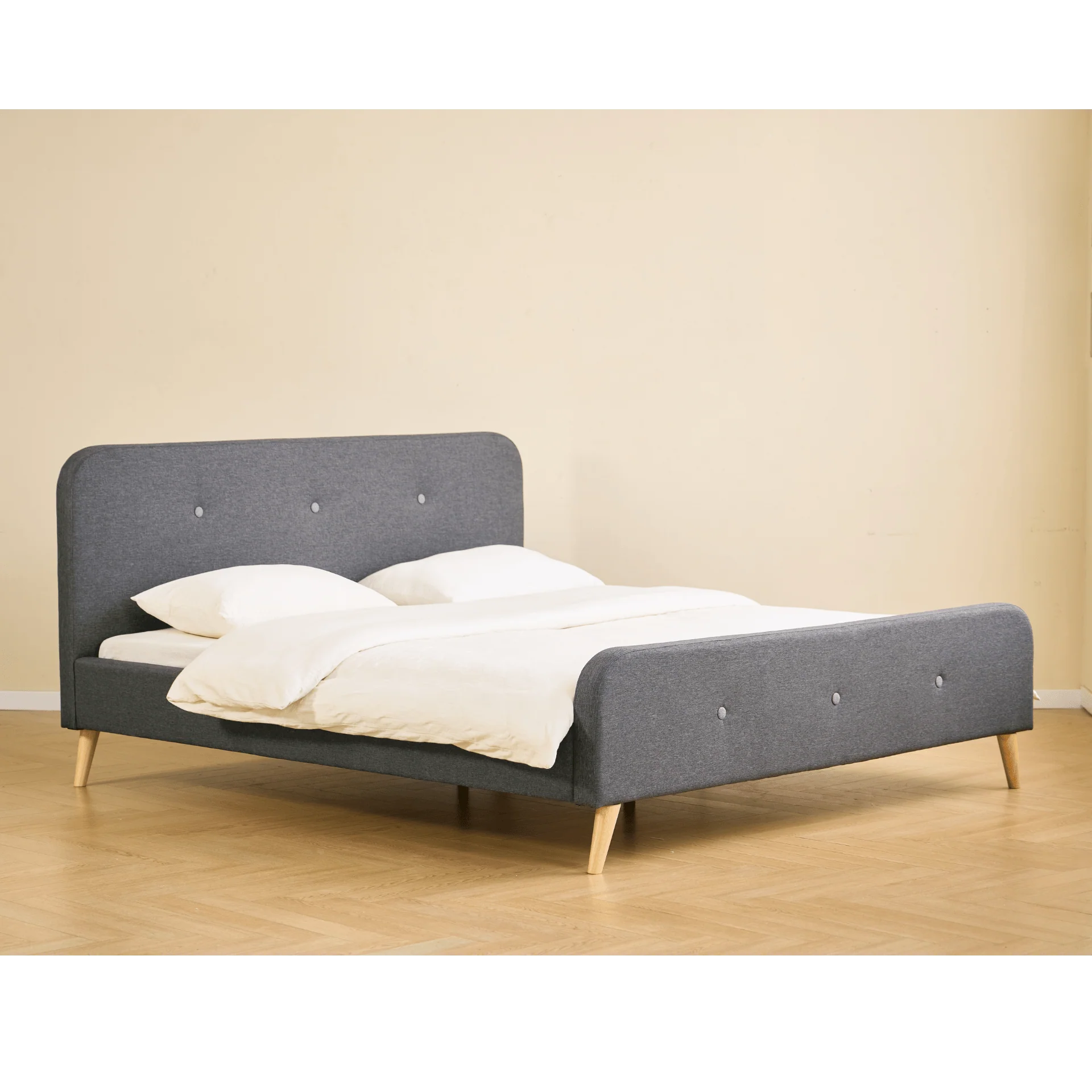 Lit Christian Premium en gris 180x200 cm incl. lattes de lit et matelas