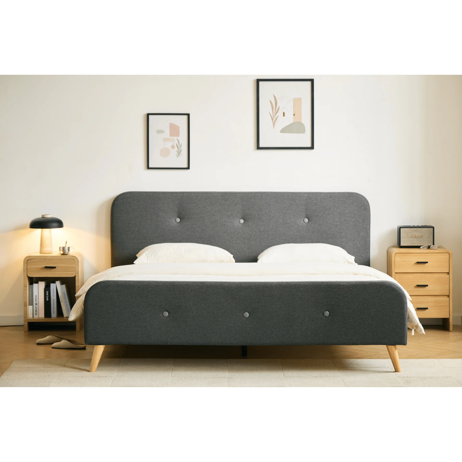 Lit Christian Premium en gris 180x200 cm incl. lattes de lit et matelas - Image 3