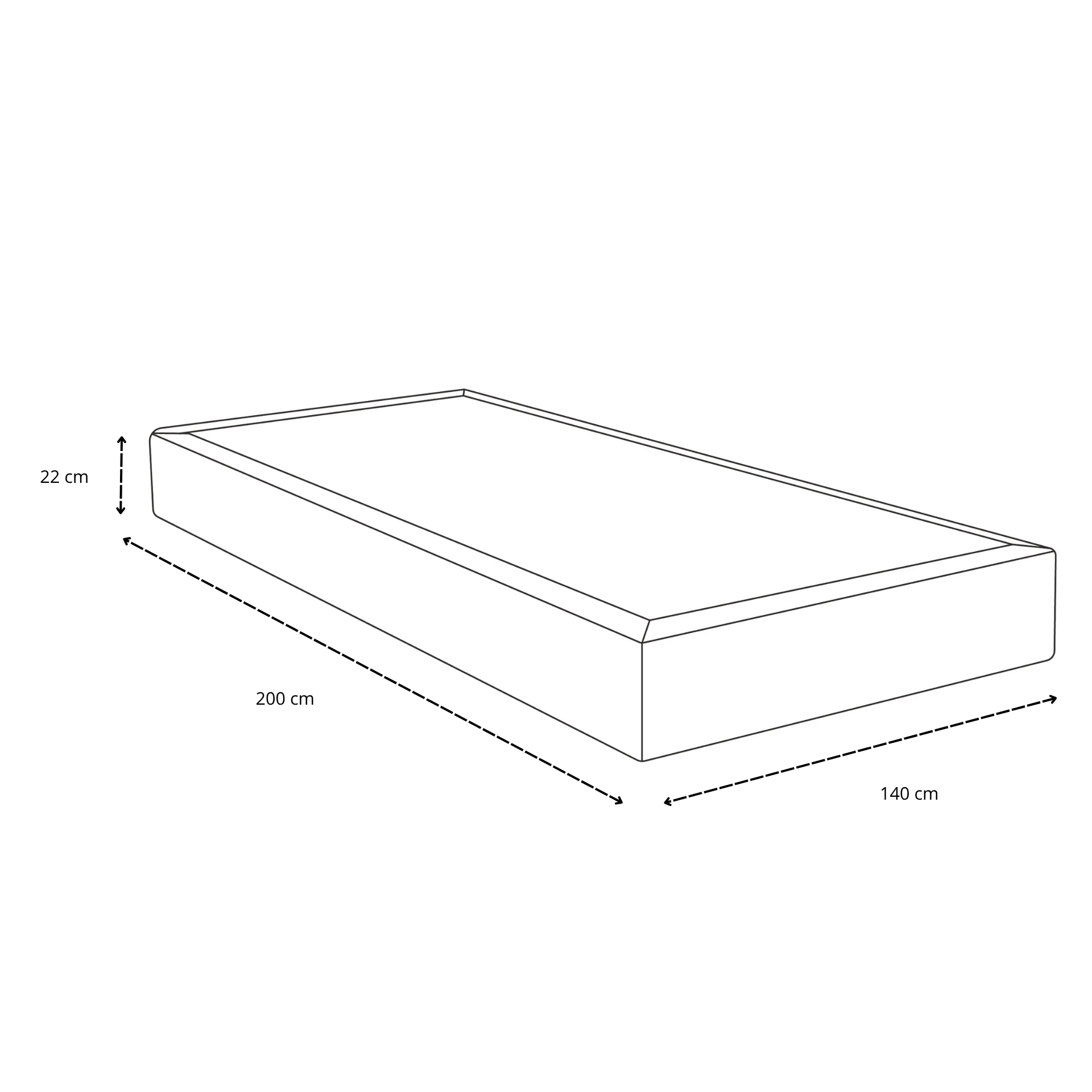 Premium sommier tapissier beige 140x200 cm avec surmatelas en mousse à mémoire de forme 7 cm, pieds exclus - Image 8