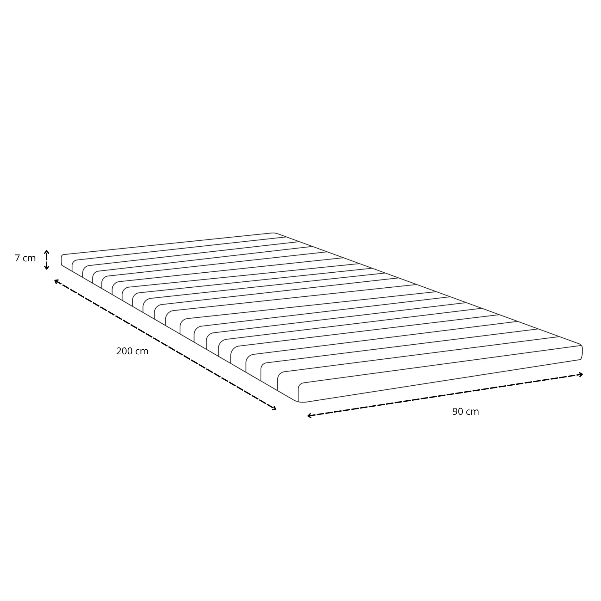 Premium sommier tapissier beige 90x200 cm avec surmatelas en mousse à mémoire de forme 7 cm, pieds exclus - Image 9
