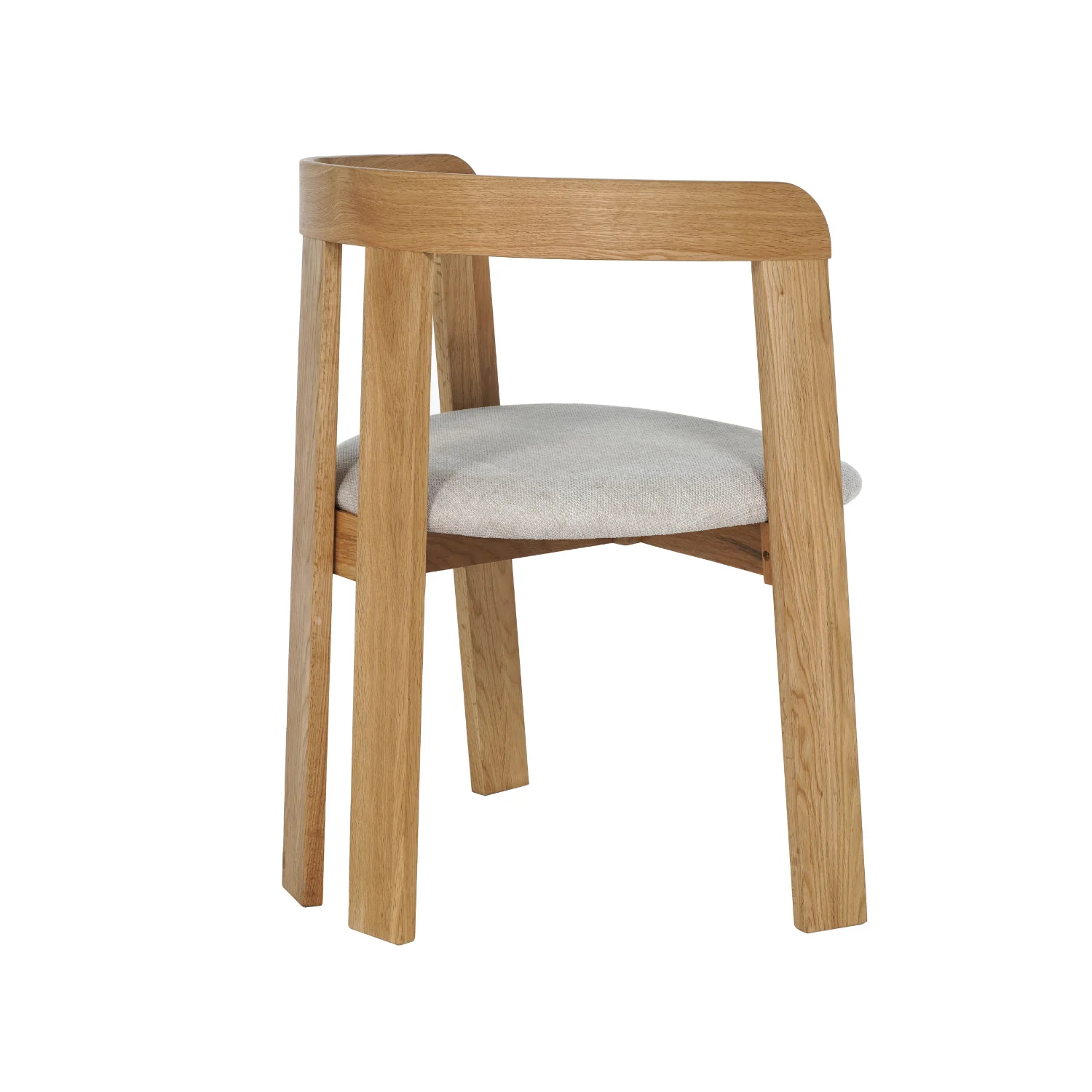 Rebecca - Chaise de salle à manger en chêne avec assise tapissée en beige - Image 3