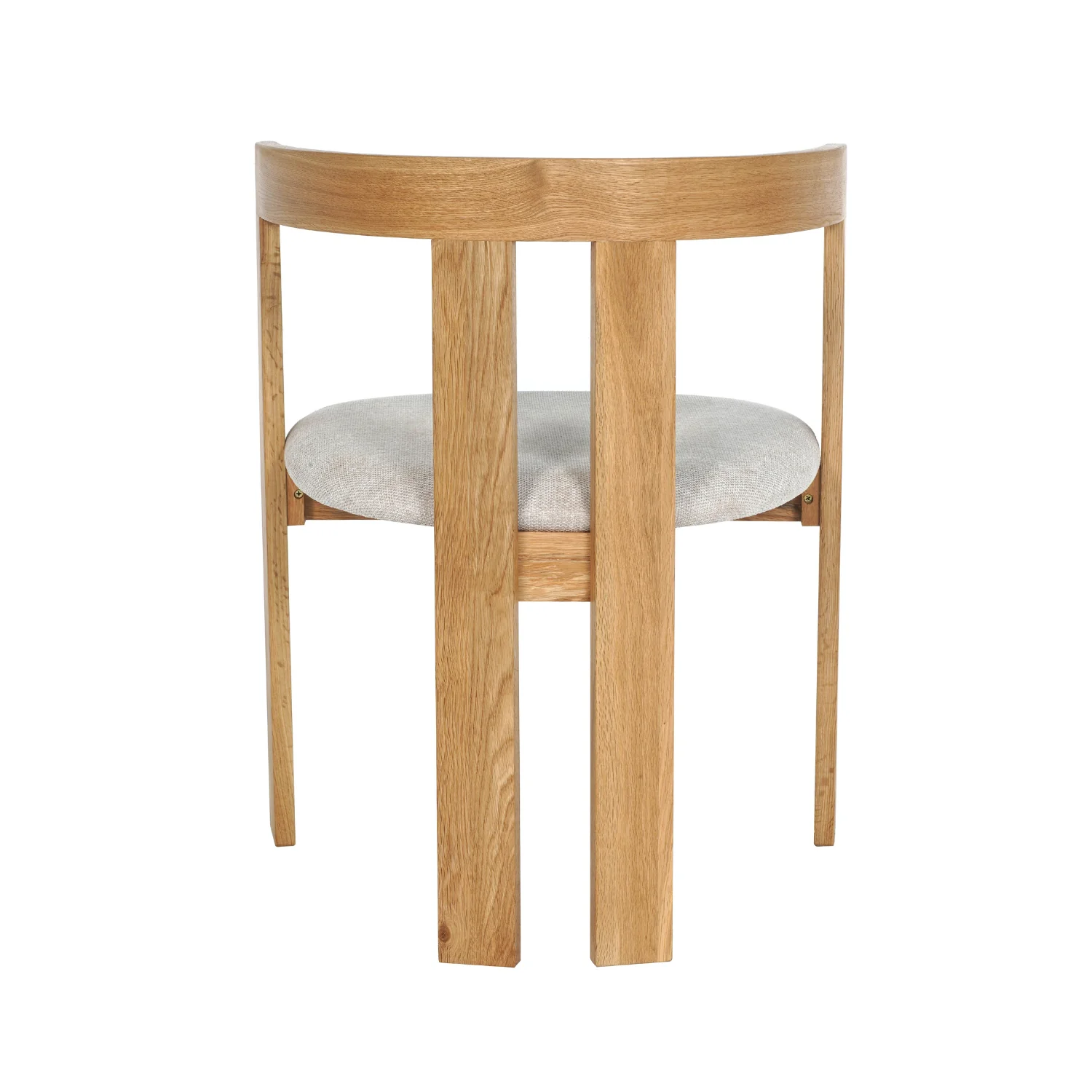 Rebecca - Chaise de salle à manger en chêne avec assise tapissée en beige - Image 4