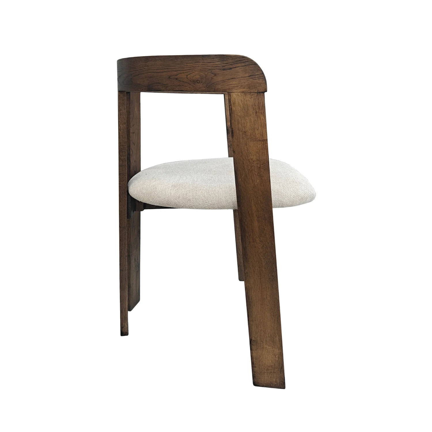 Rebecca - Chaise de salle à manger en chêne fumé avec assise tapissée en beige - Image 3
