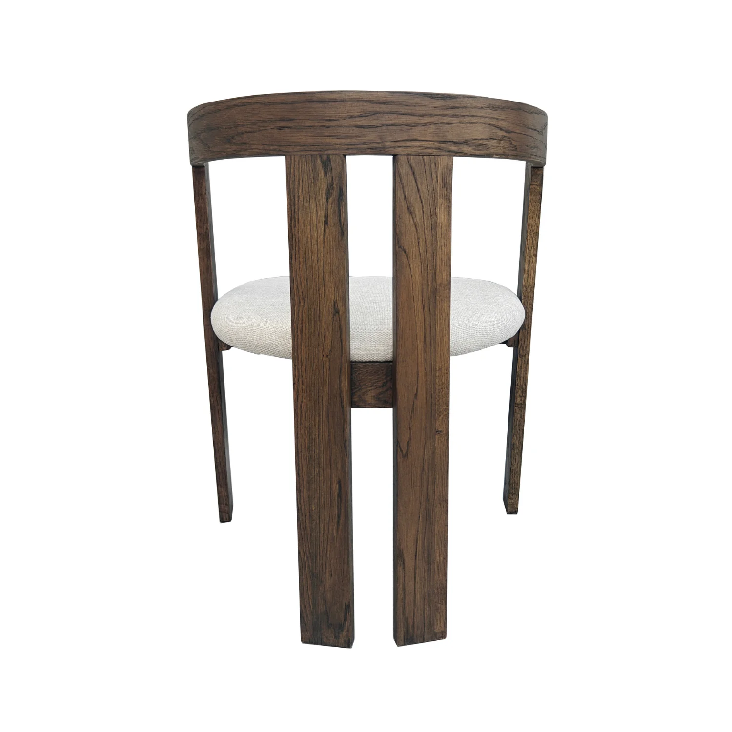 Rebecca - Chaise de salle à manger en chêne fumé avec assise tapissée en beige - Image 4