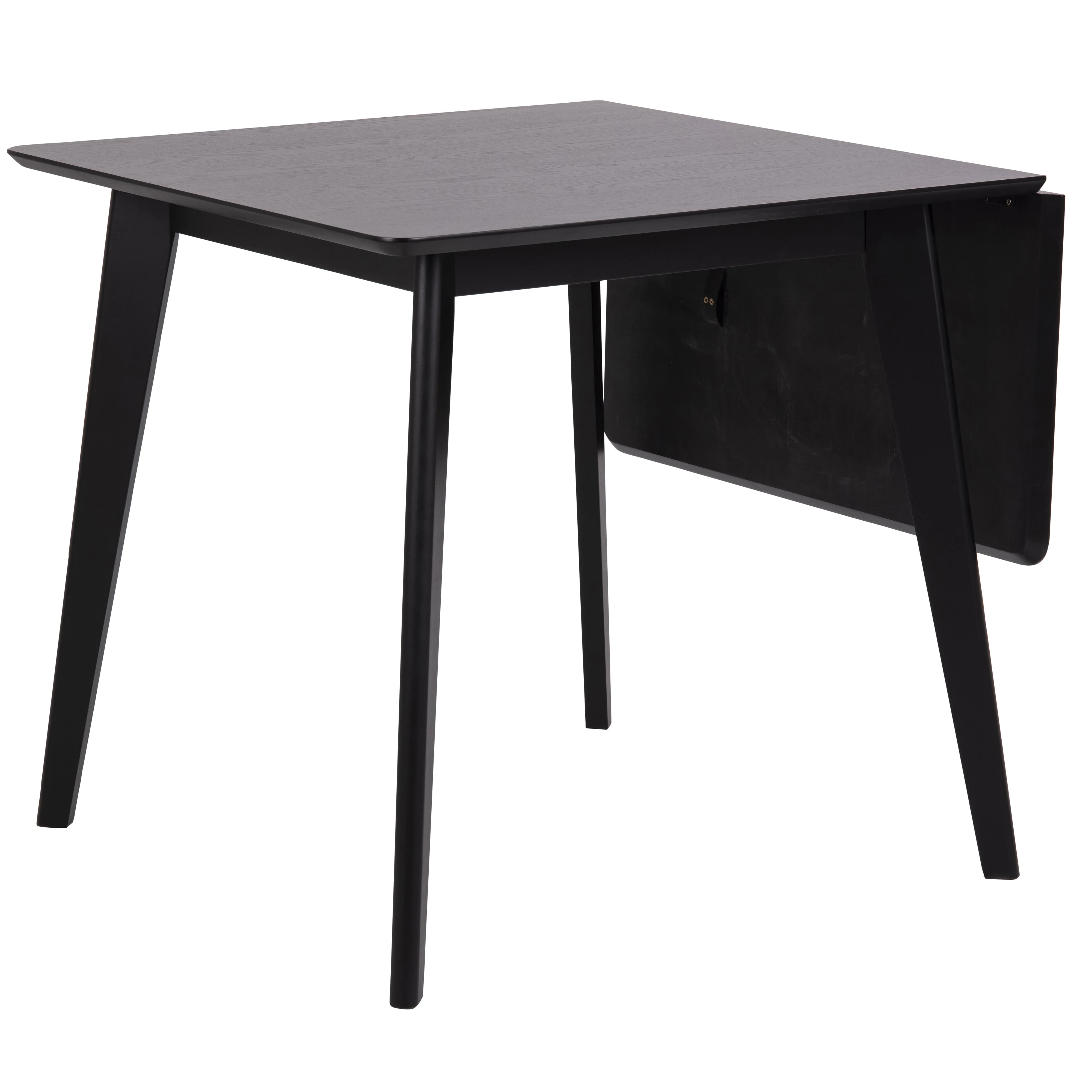 Rickie - Table à manger extensible en bois de chêne laqué noir 80/120 x 80 cm - Image 3