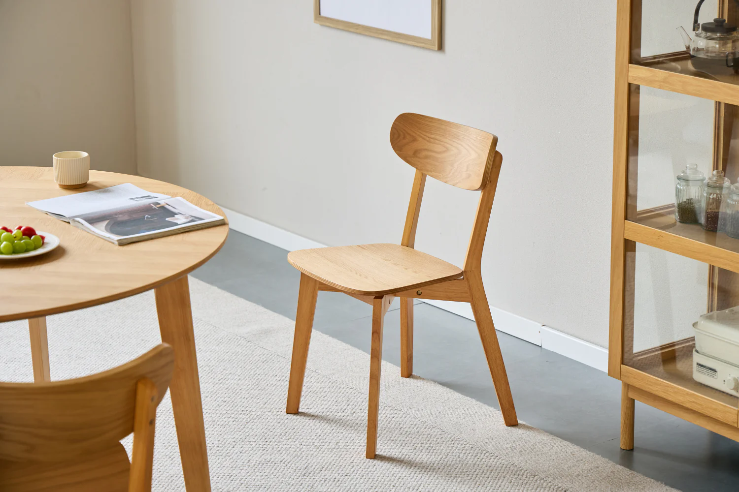 Rory chaise de salle à manger – Chaise en placage de chêne - Image 9