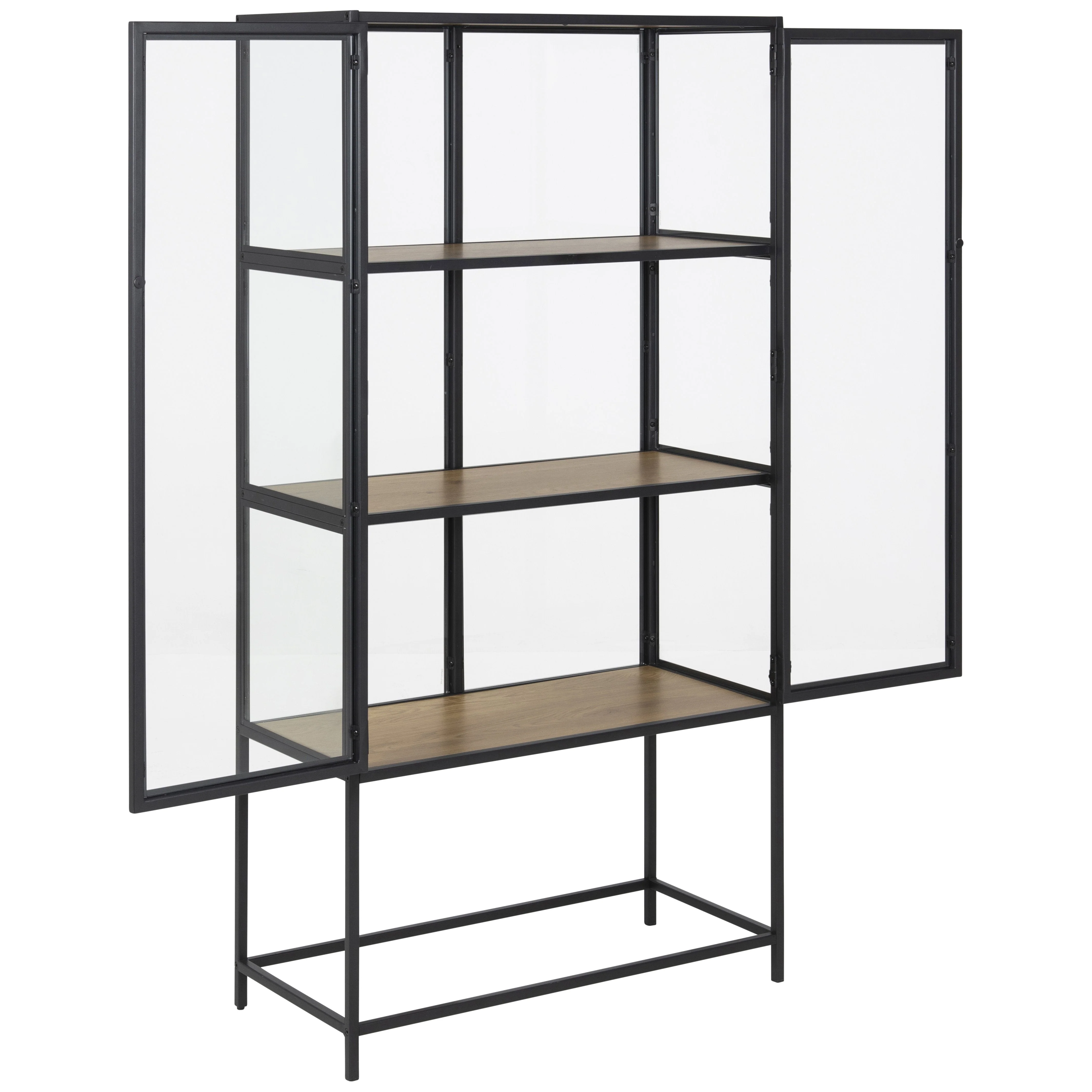 Seaford - Vitrine en verre - Acier noir 77 x 35 x 150 cm - Image 4