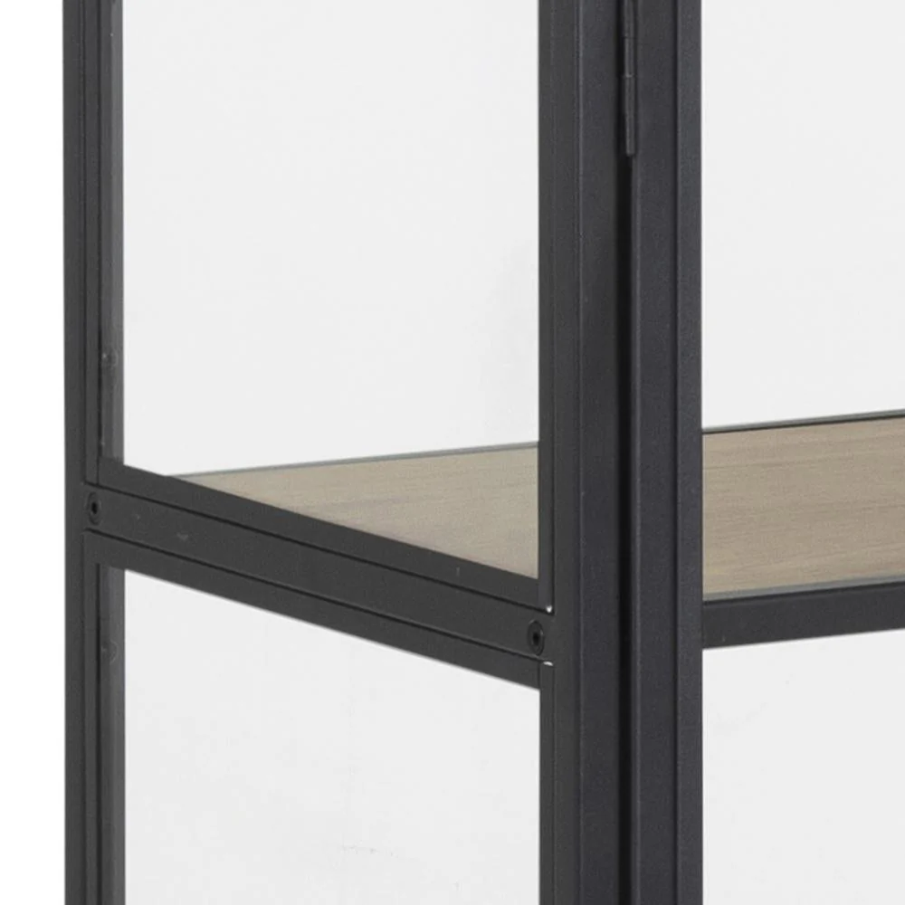Seaford - Vitrine en verre - Acier noir 77 x 35 x 150 cm - Image 6