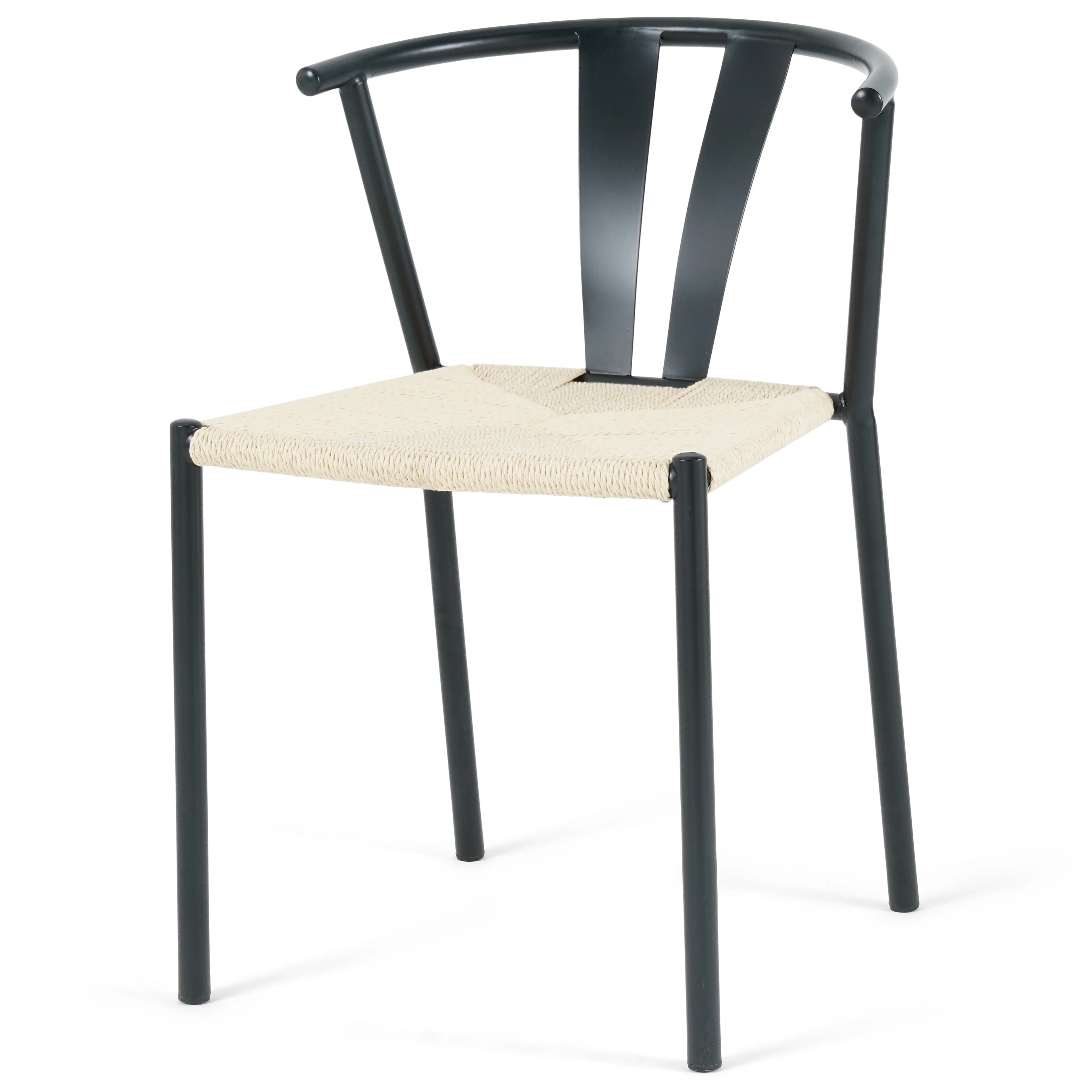 Shila - Chaise de salle à manger noire avec tressage - Image 4