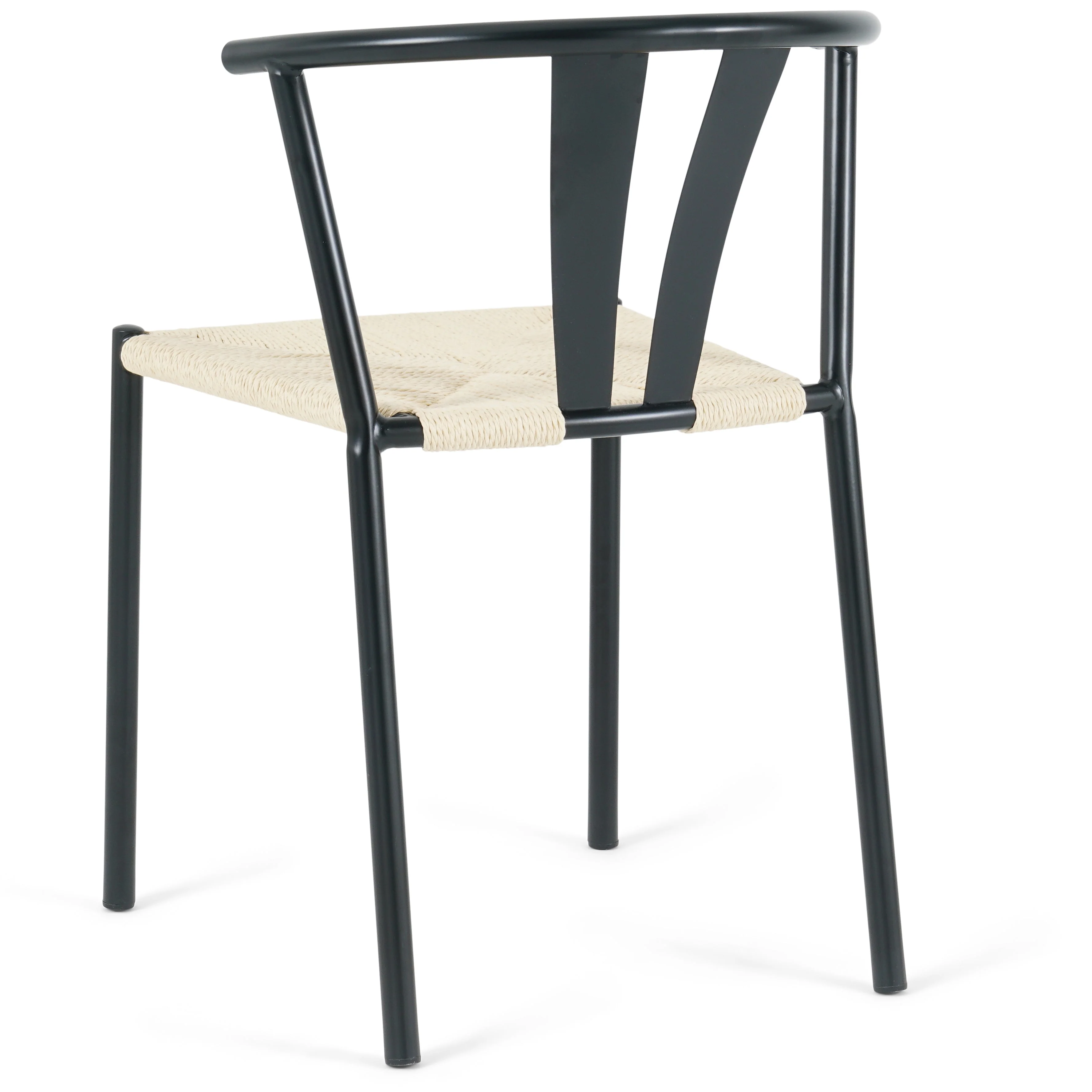 Shila - Chaise de salle à manger noire avec tressage - Image 5