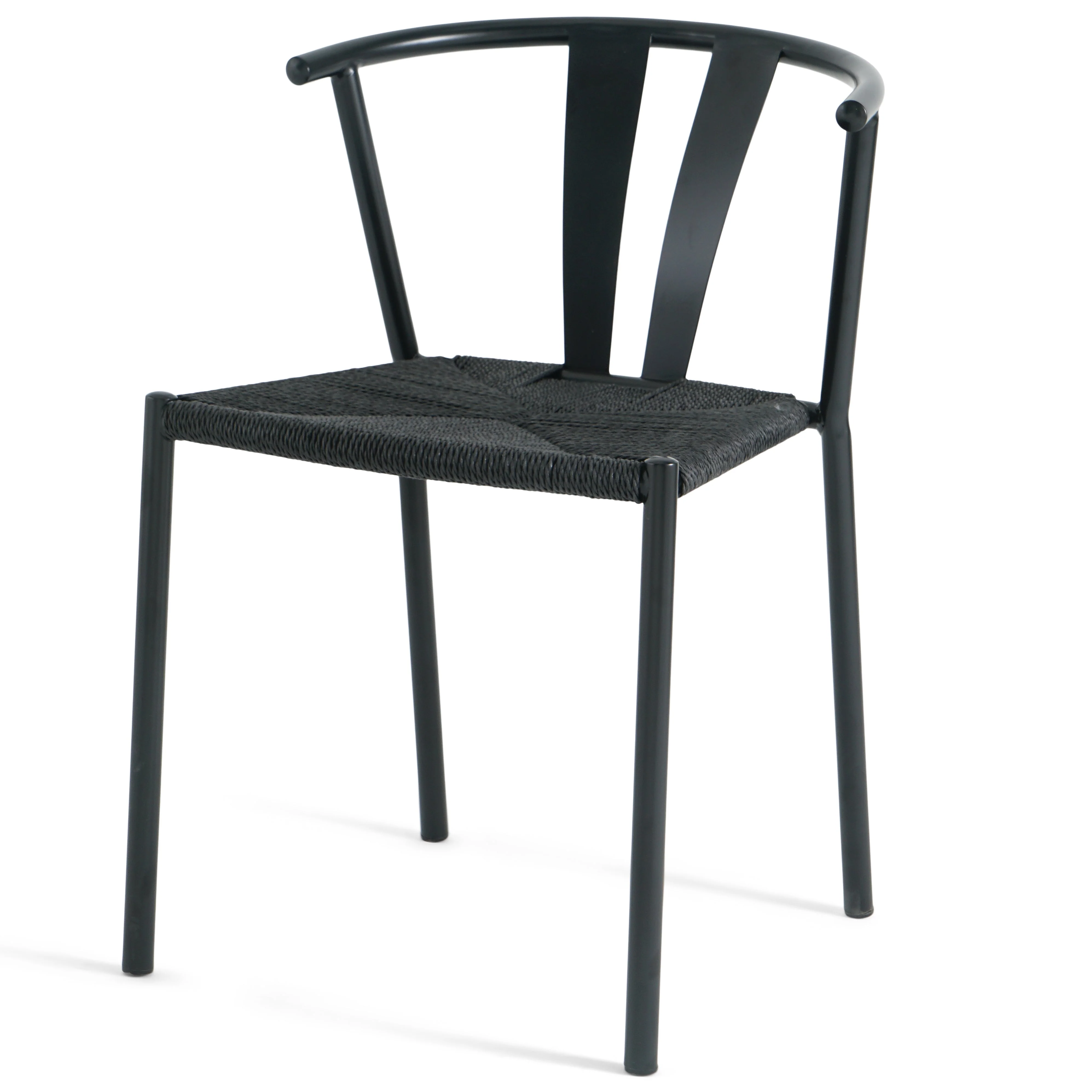 Shila - Chaise de salle à manger noire avec tressage noir - Image 4