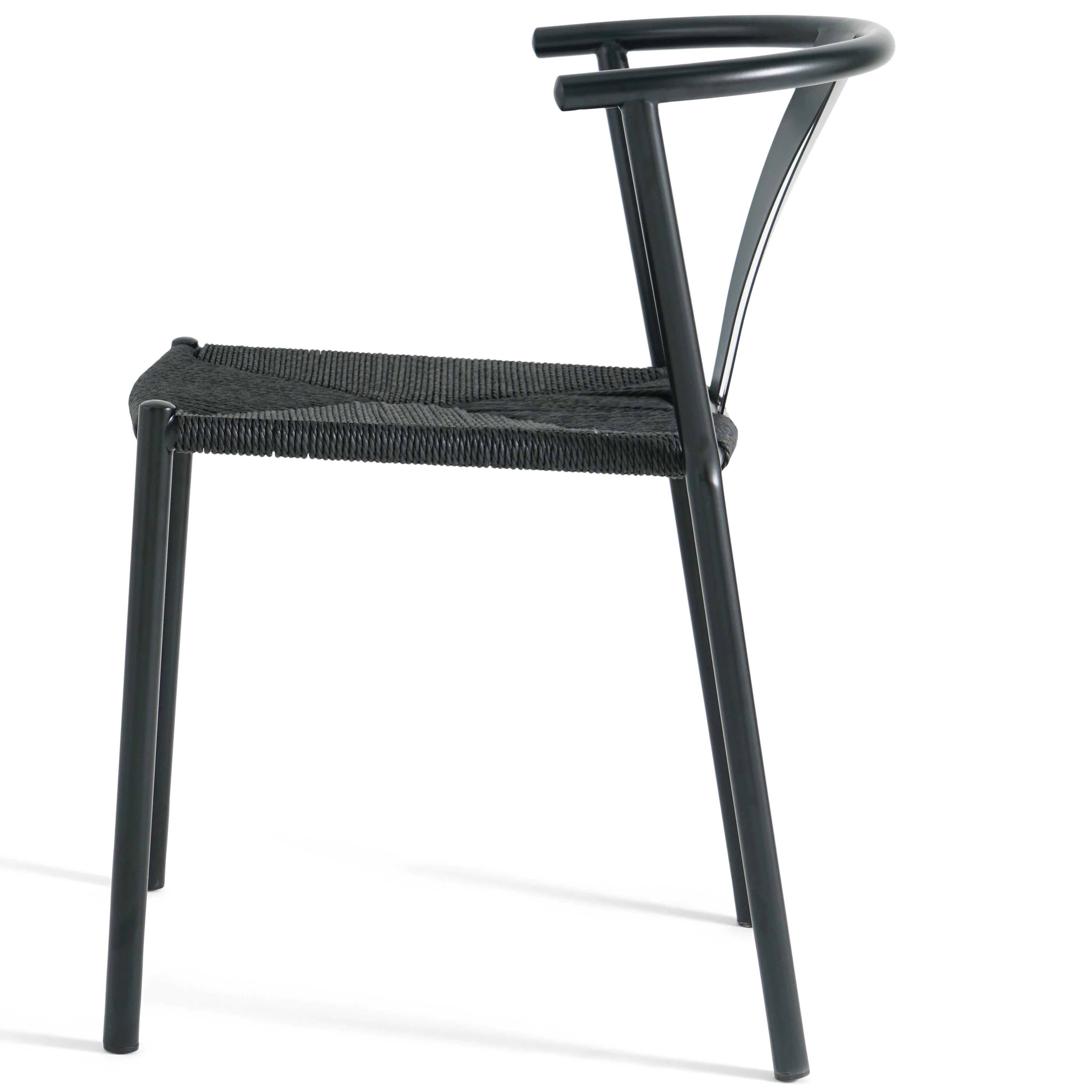 Shila - Chaise de salle à manger noire avec tressage noir - Image 7